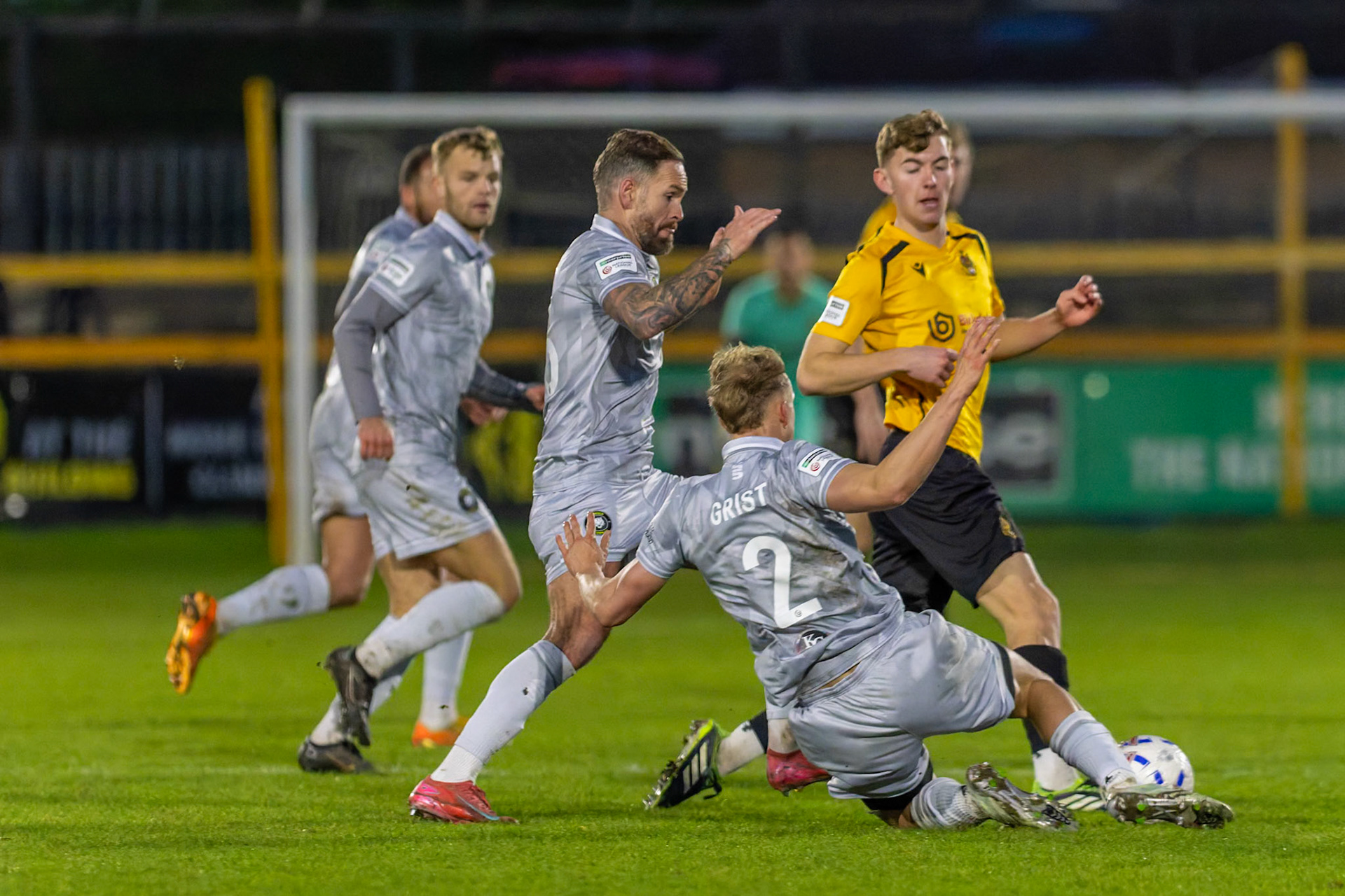 Match action from the Enterprise National League North match between Southport vs Worksop Town at Sefton , 20 December 2025. The match finished Southport 1 Worksop Town 1