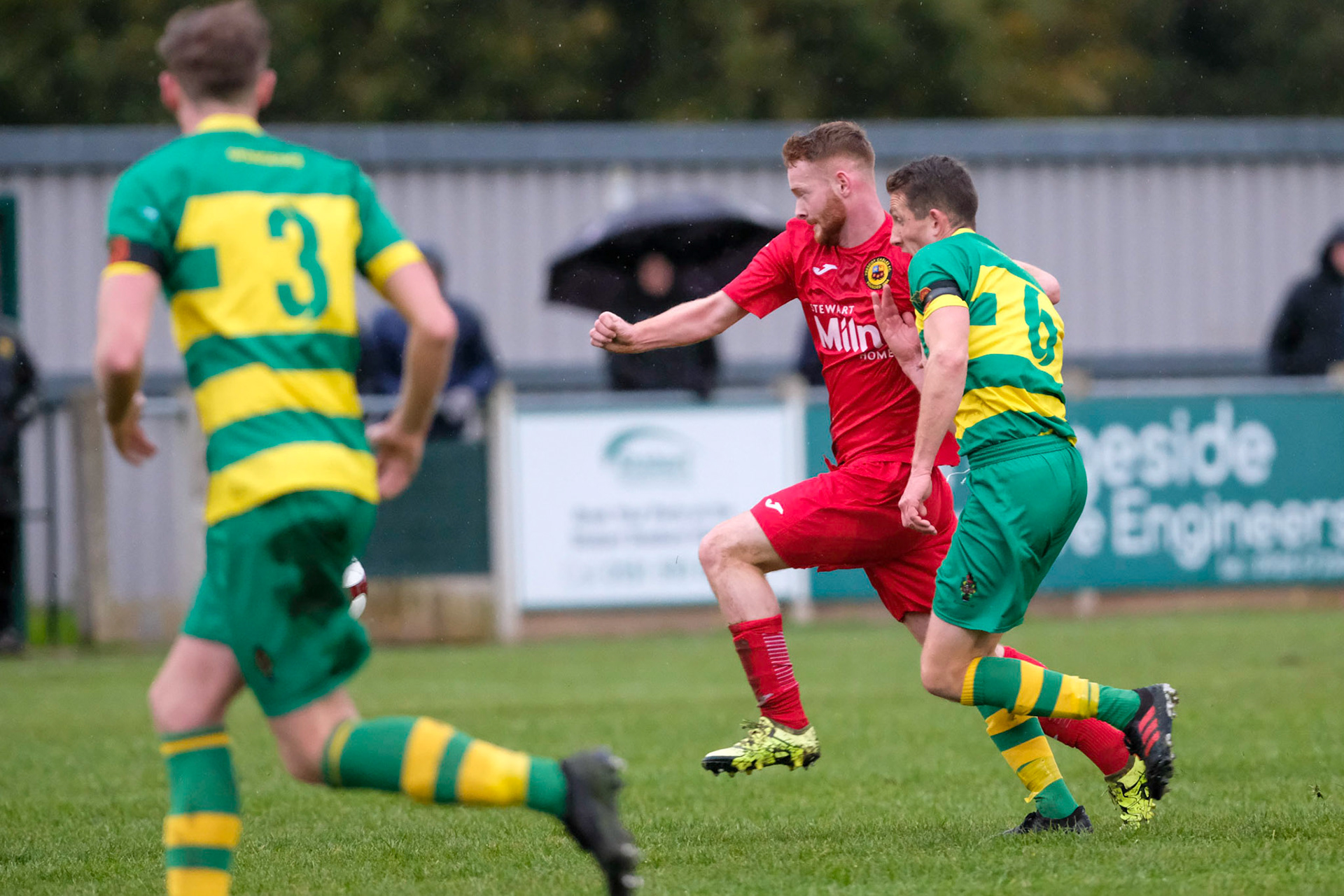 Runcorn Linnets Vs Prescot Cables 

Buildbase FA Trophy Second Qualifying round match at Millbank Linnets Stadium during the 2019/20 season 09/11/2019.

Photograph by John Middleton