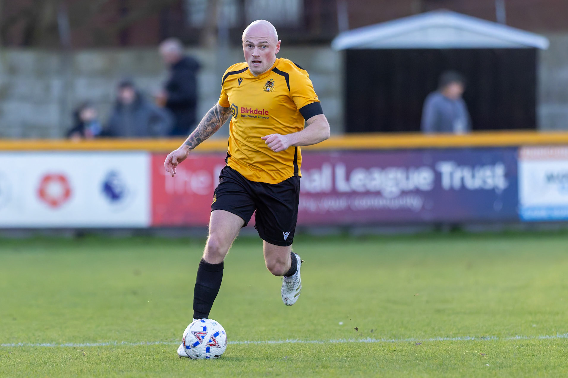 Match action from the Enterprise National League North match between Southport vs Worksop Town at Sefton , 20 December 2025. The match finished Southport 1 Worksop Town 1