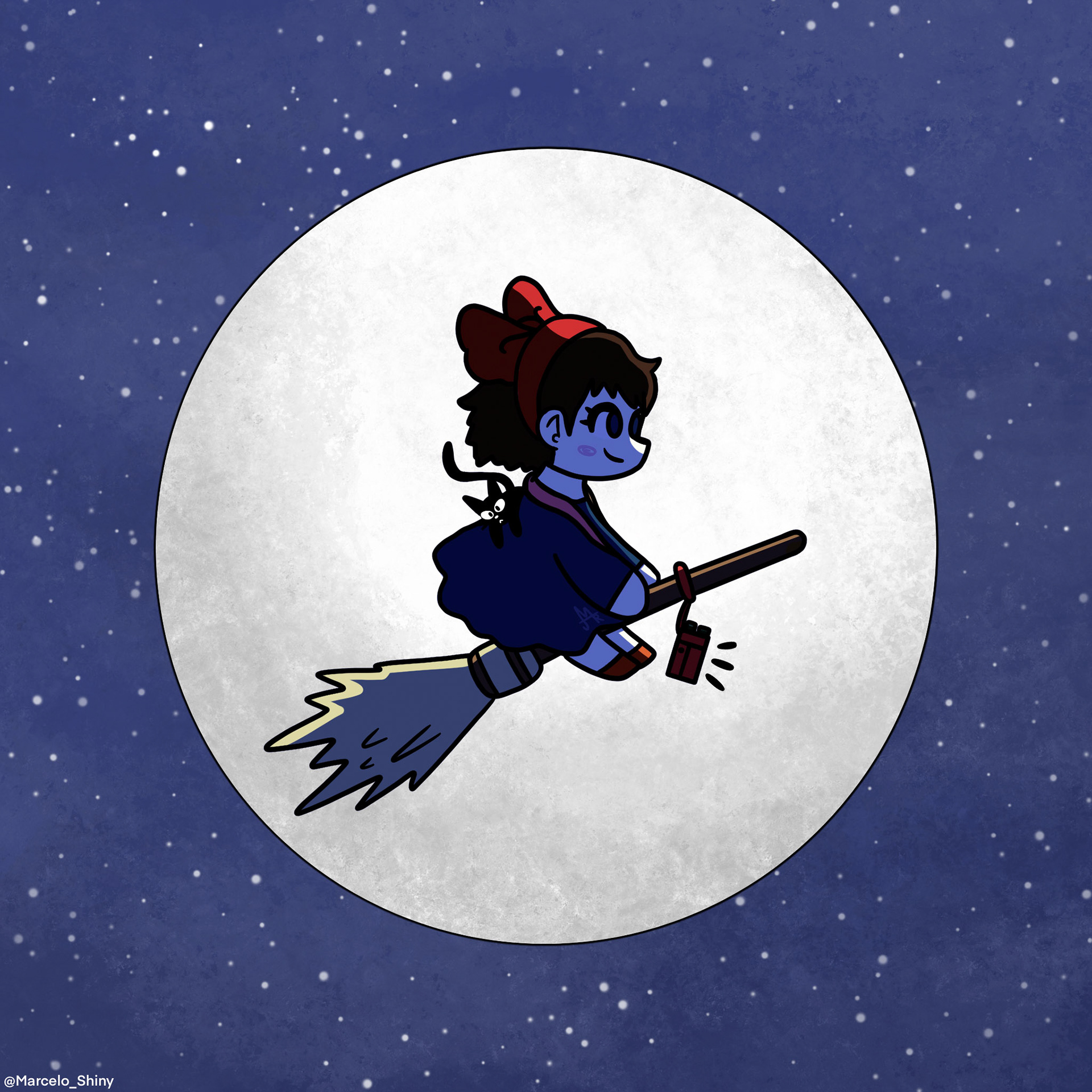 Kiki in the moon