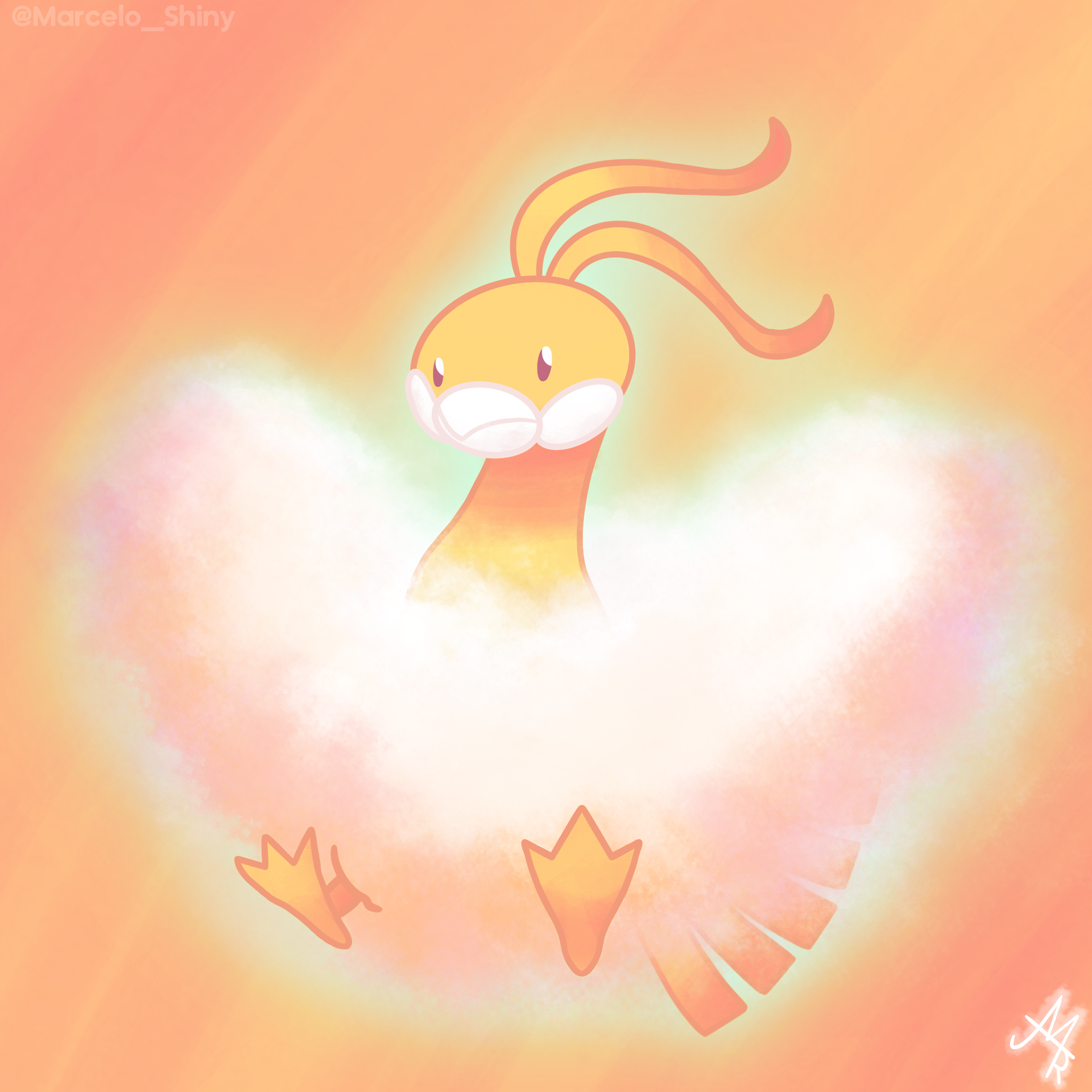 Shiny Altaria with Realistic Clouds