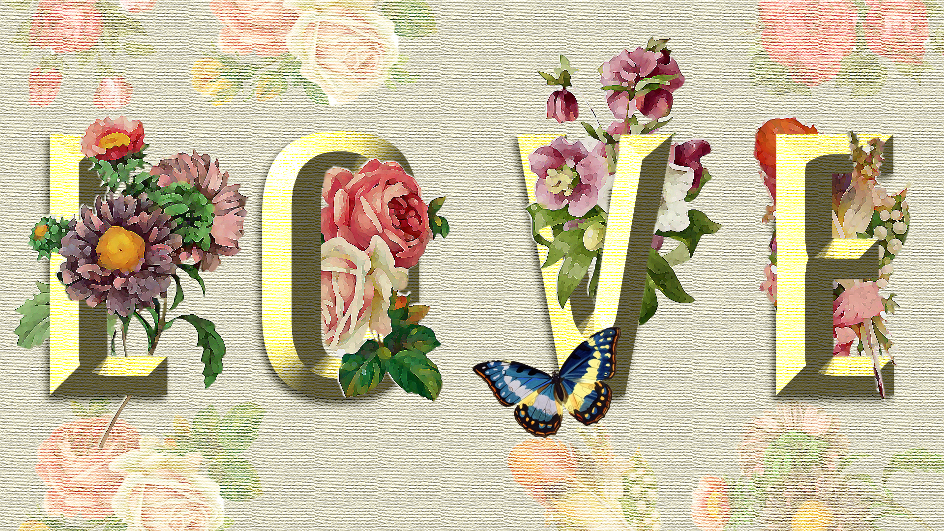 floral weaving text