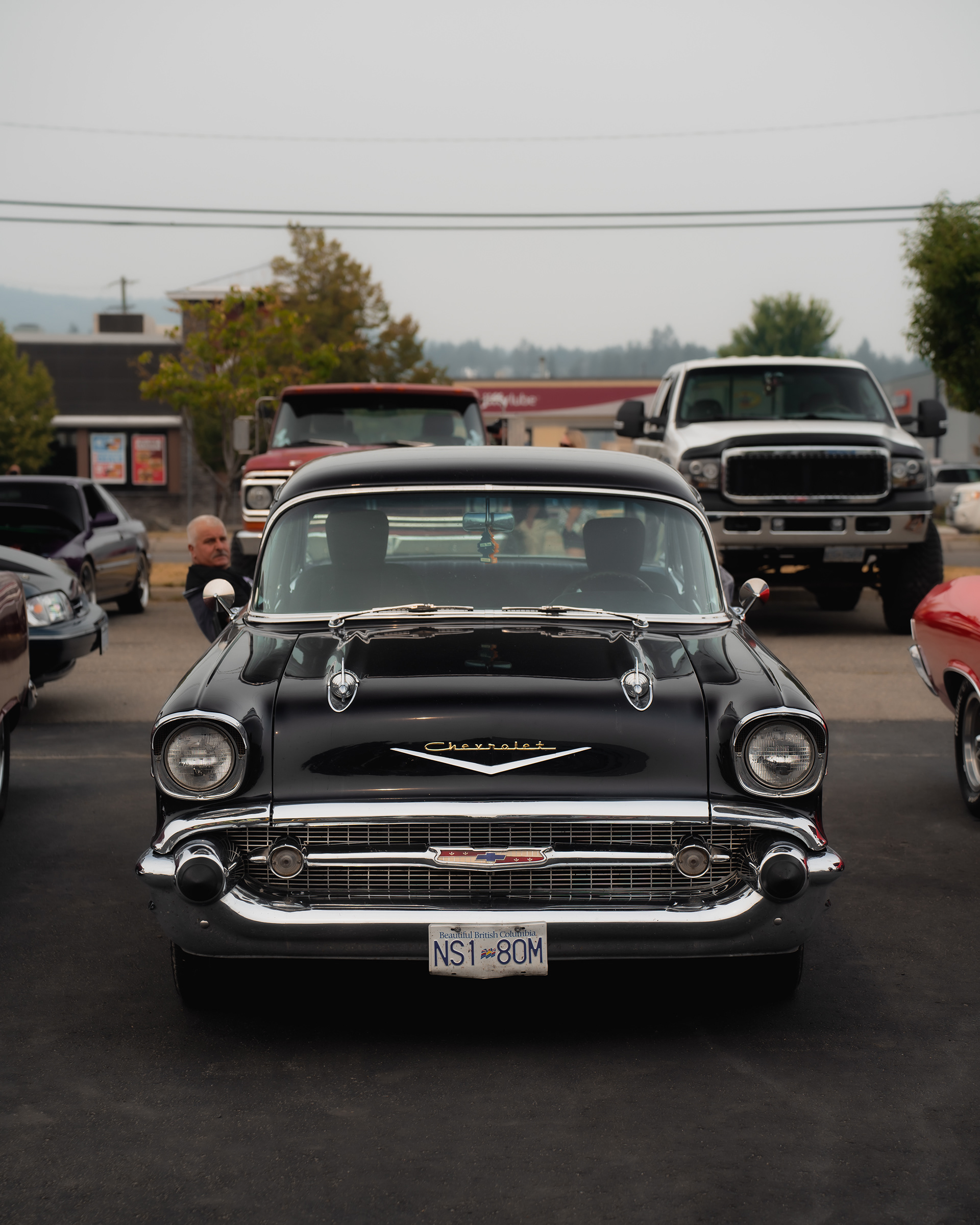 Classic Chevrolet captured during automotive event coverage.