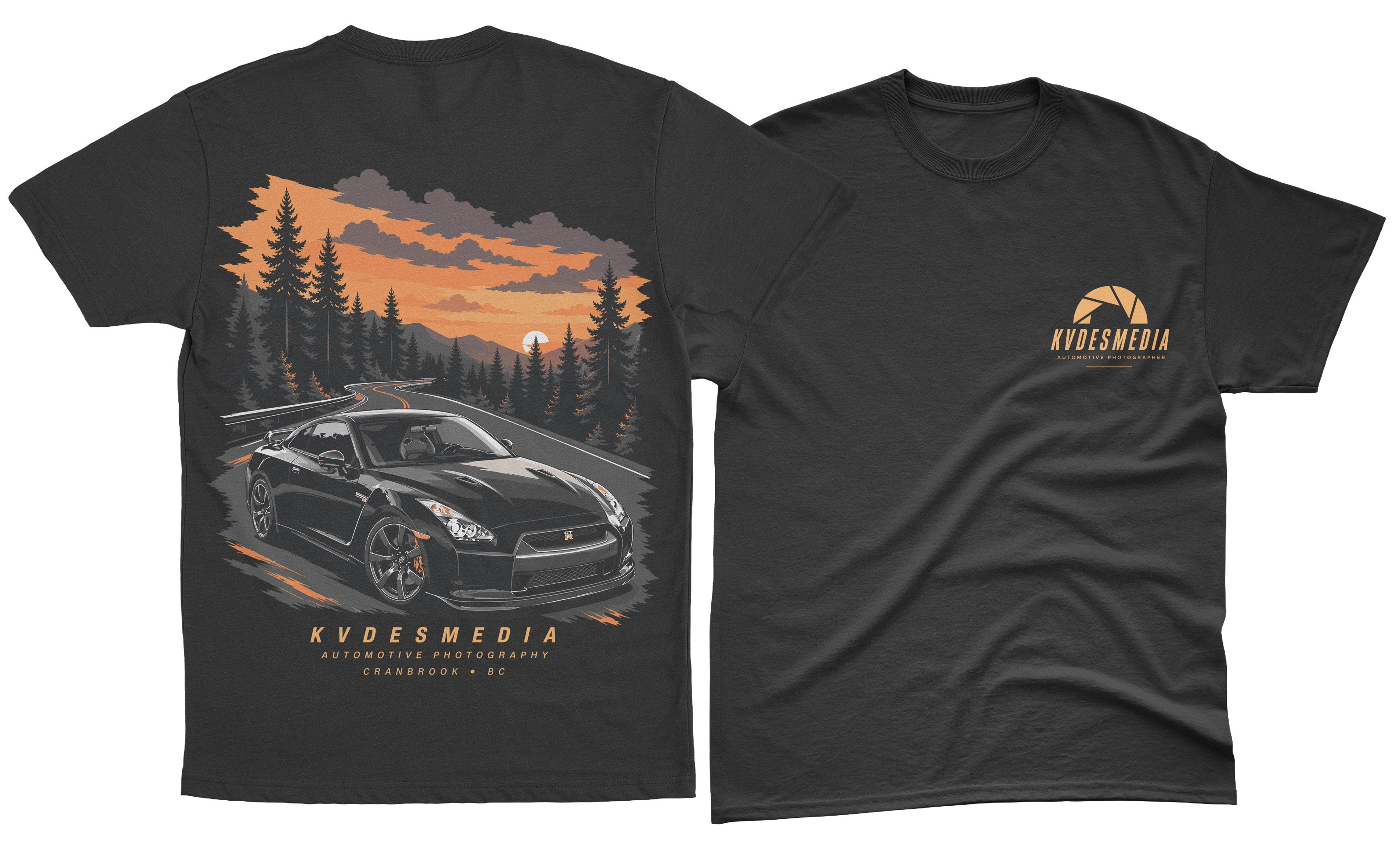 Original KVDESMEDIA photography adapted into branded apparel.
