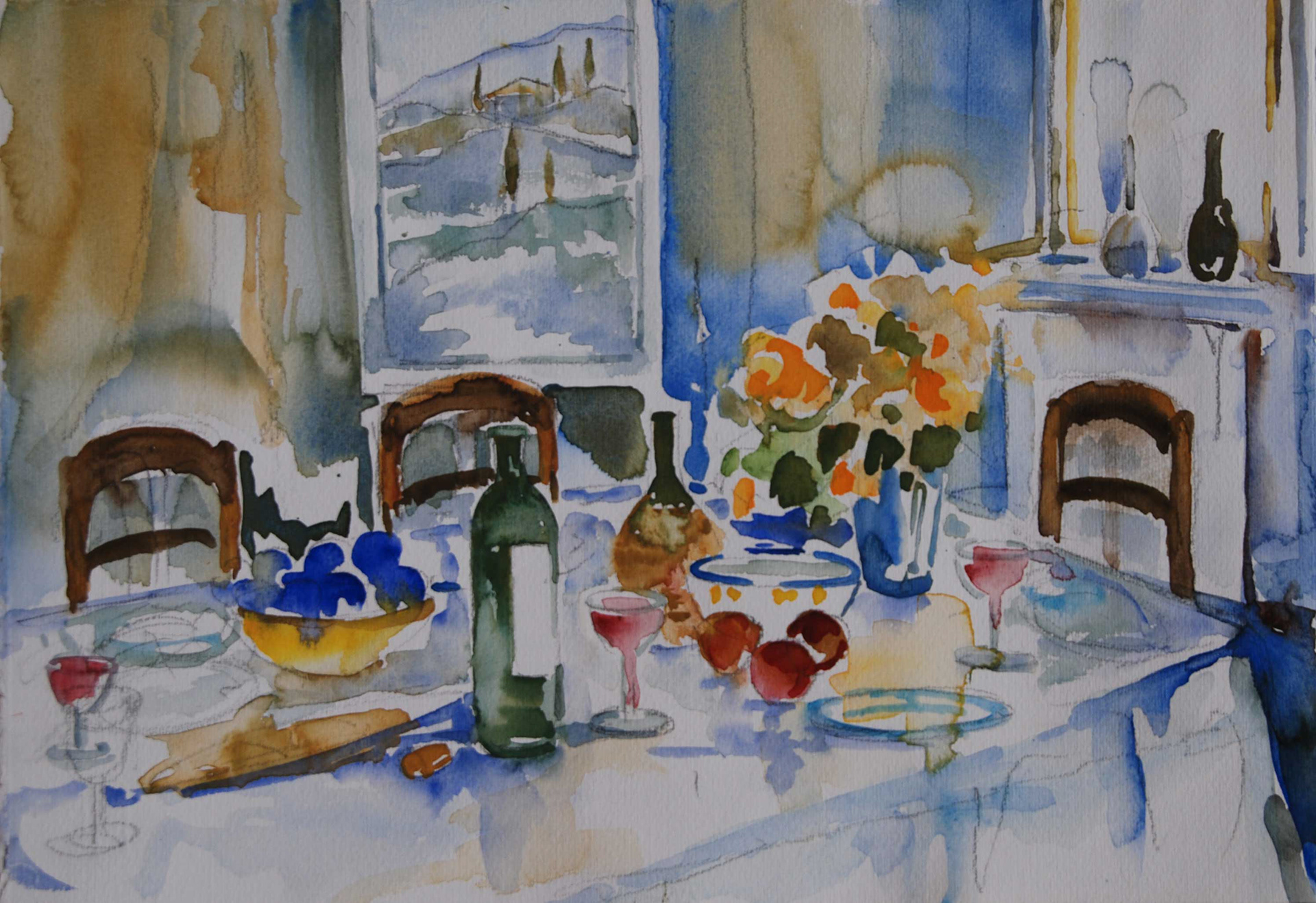 feestelijk gedekte tafel (verkocht)