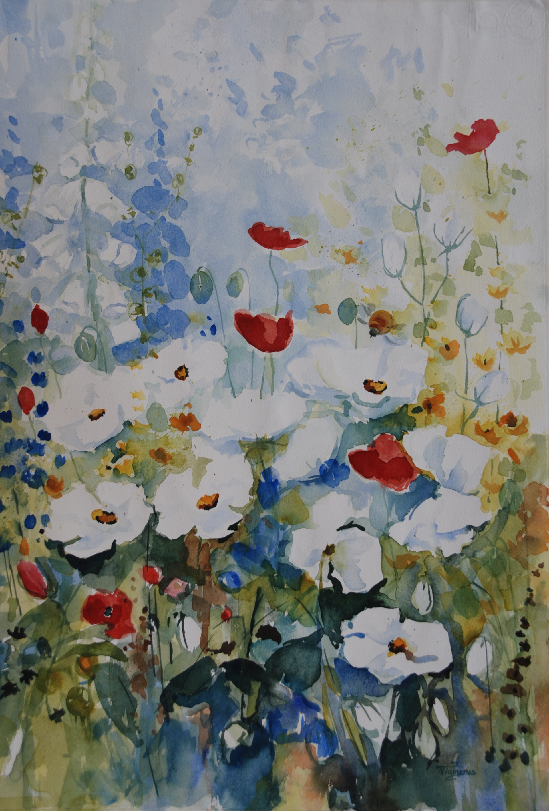 veldbloemen met lavatera