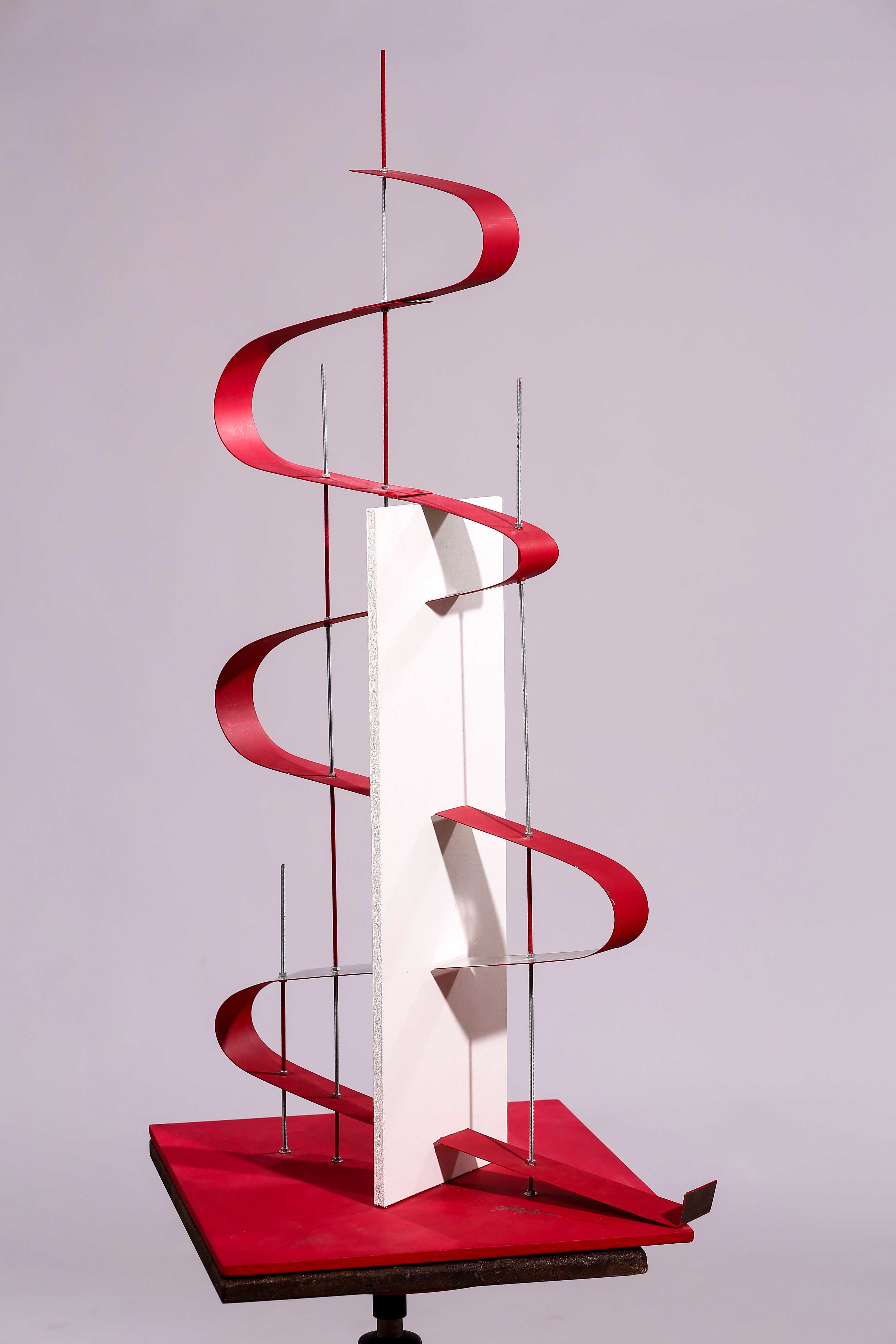 VIBRATION / SOUND WAVE Malleable metal plates and plywood Size: 40 x 100 cm Year: 2017