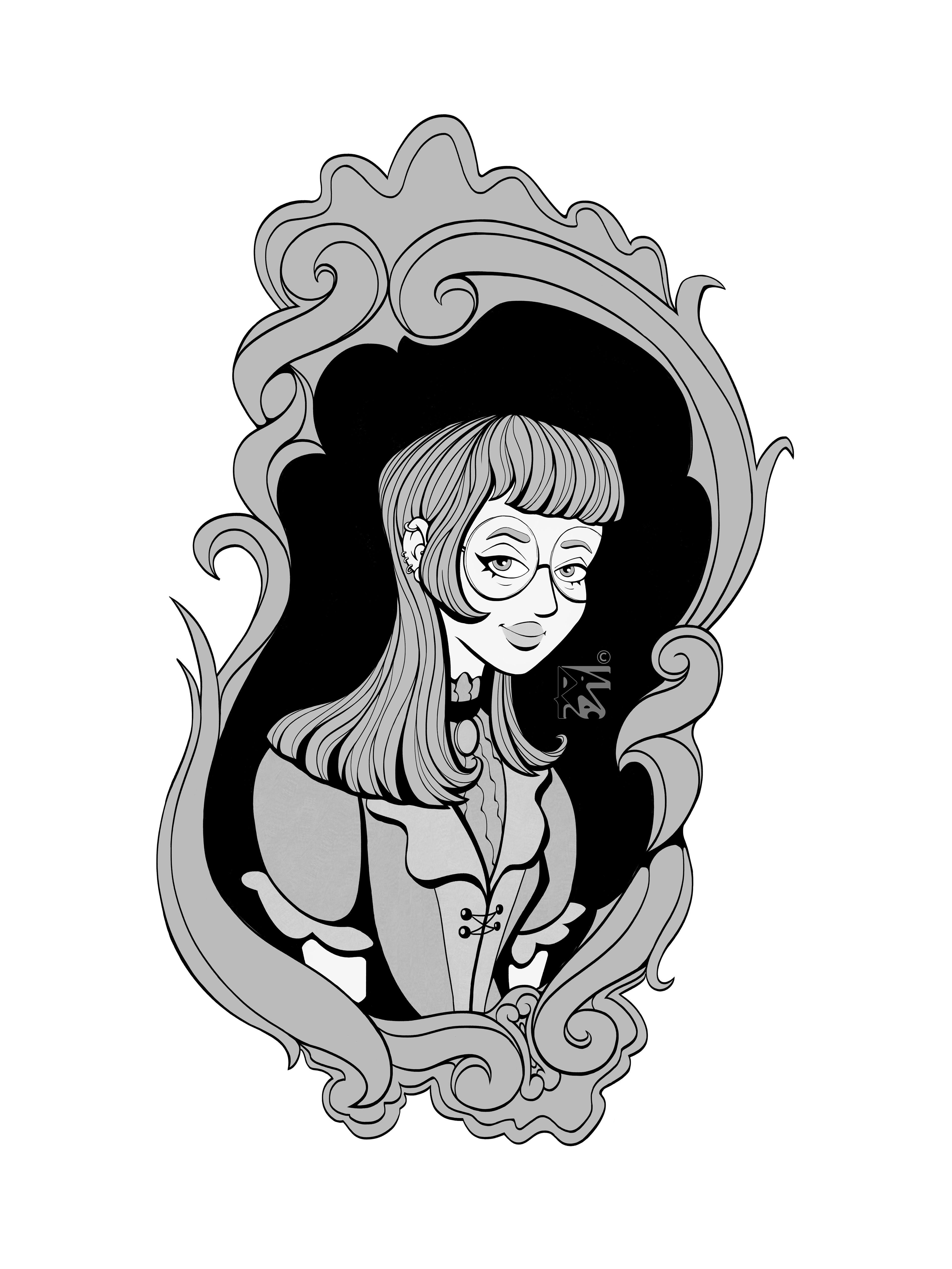 Illustrated portrait of Giulia Raminini, drawn by Giulia Raminini.