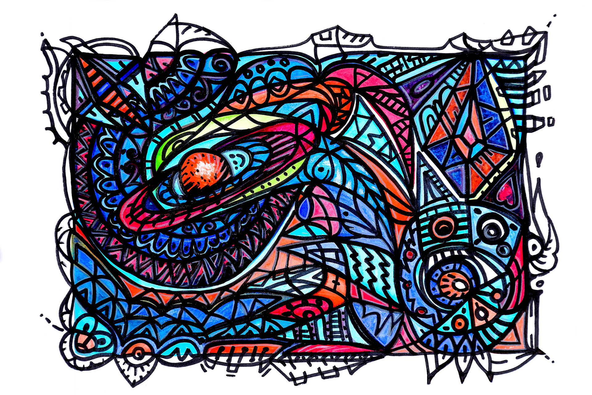 GLASS 3 Watercolors, pencils and markers on paper Dimensions: 24 x 33 cm Year: 2016