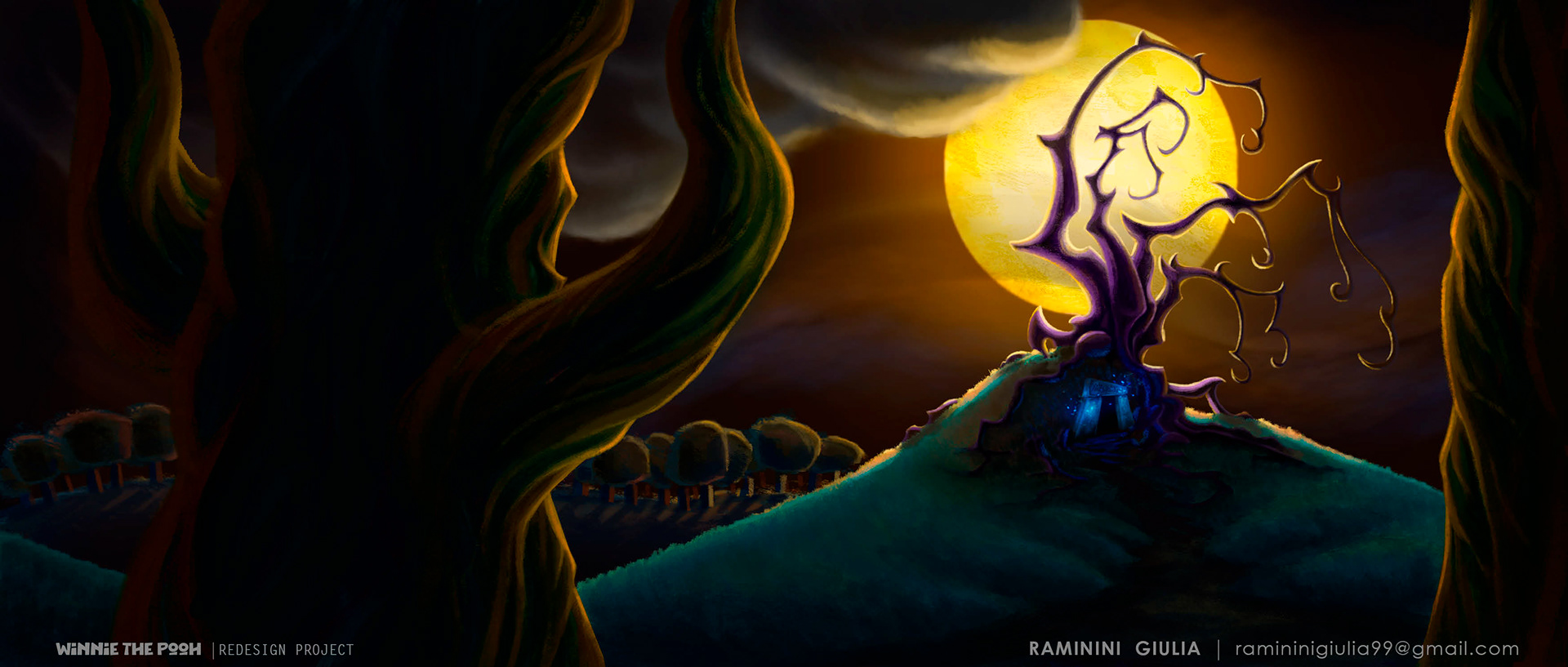 New Winnie The Pooh's House - Production Painting Background Design  - The New Adventures of Winnie The Pooh Redesign Project by Giulia Raminini