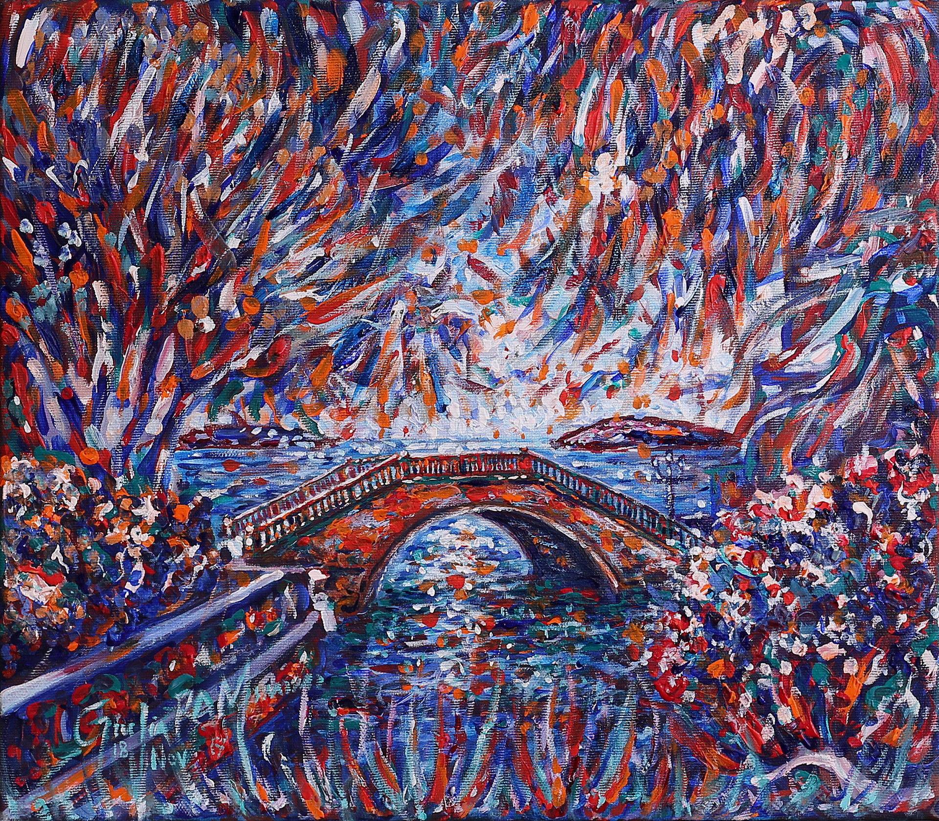 LOVERS Acrylic on canvas Size: 35 x 40 cm Year: 2017