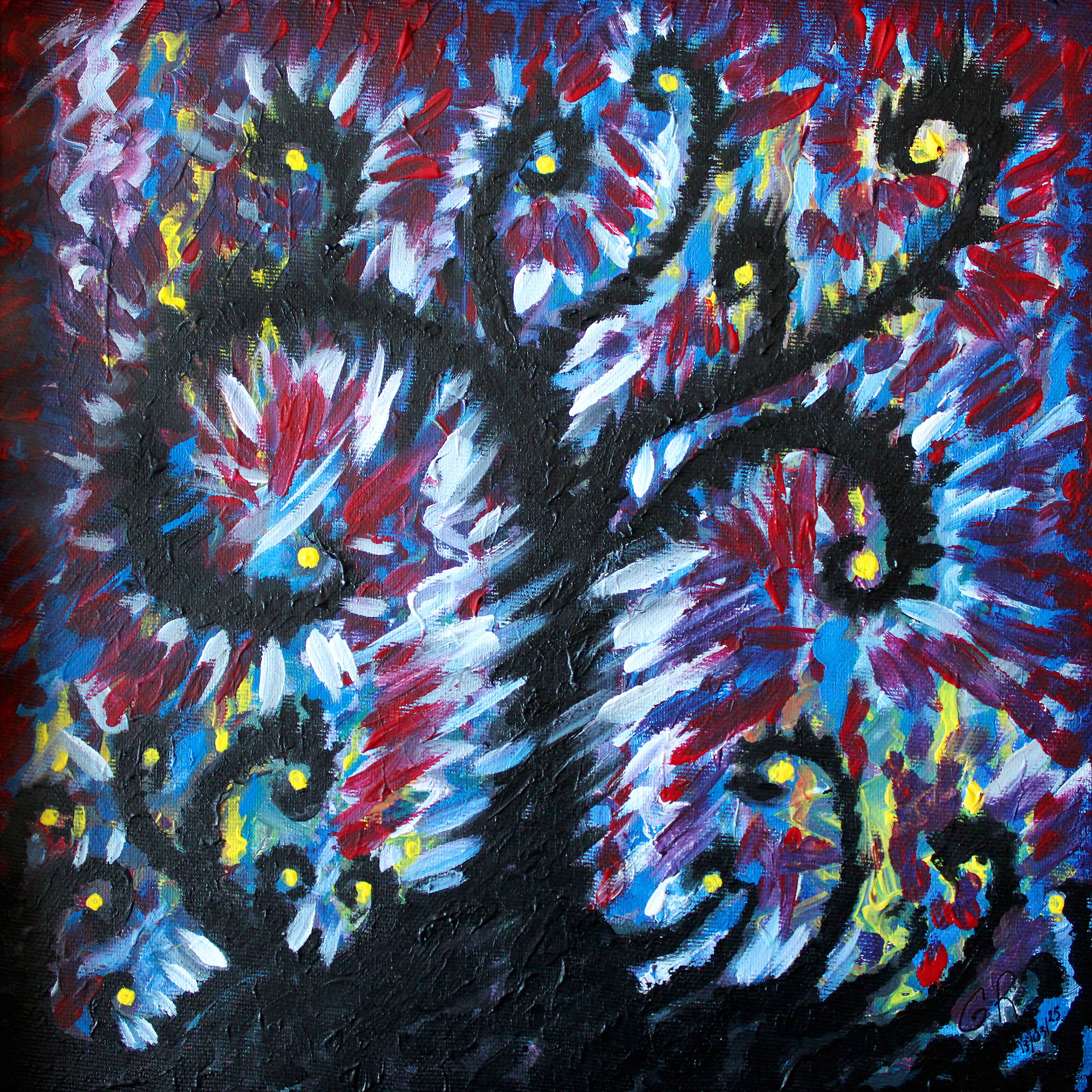 DOUBTS HIDE IN FREEDOM Acrylic on canvas Dimensions: 30 x 30 cm Year: 2025