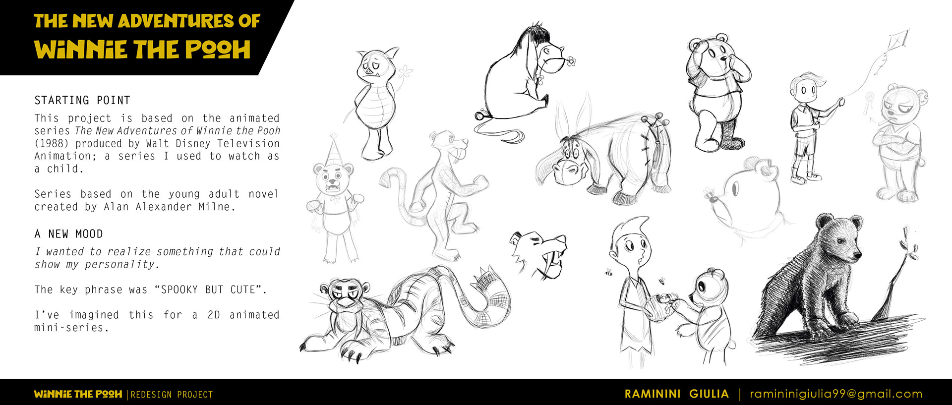 Skecthes The New Adventures of Winnie The Pooh Redesign Project by Giulia Raminini