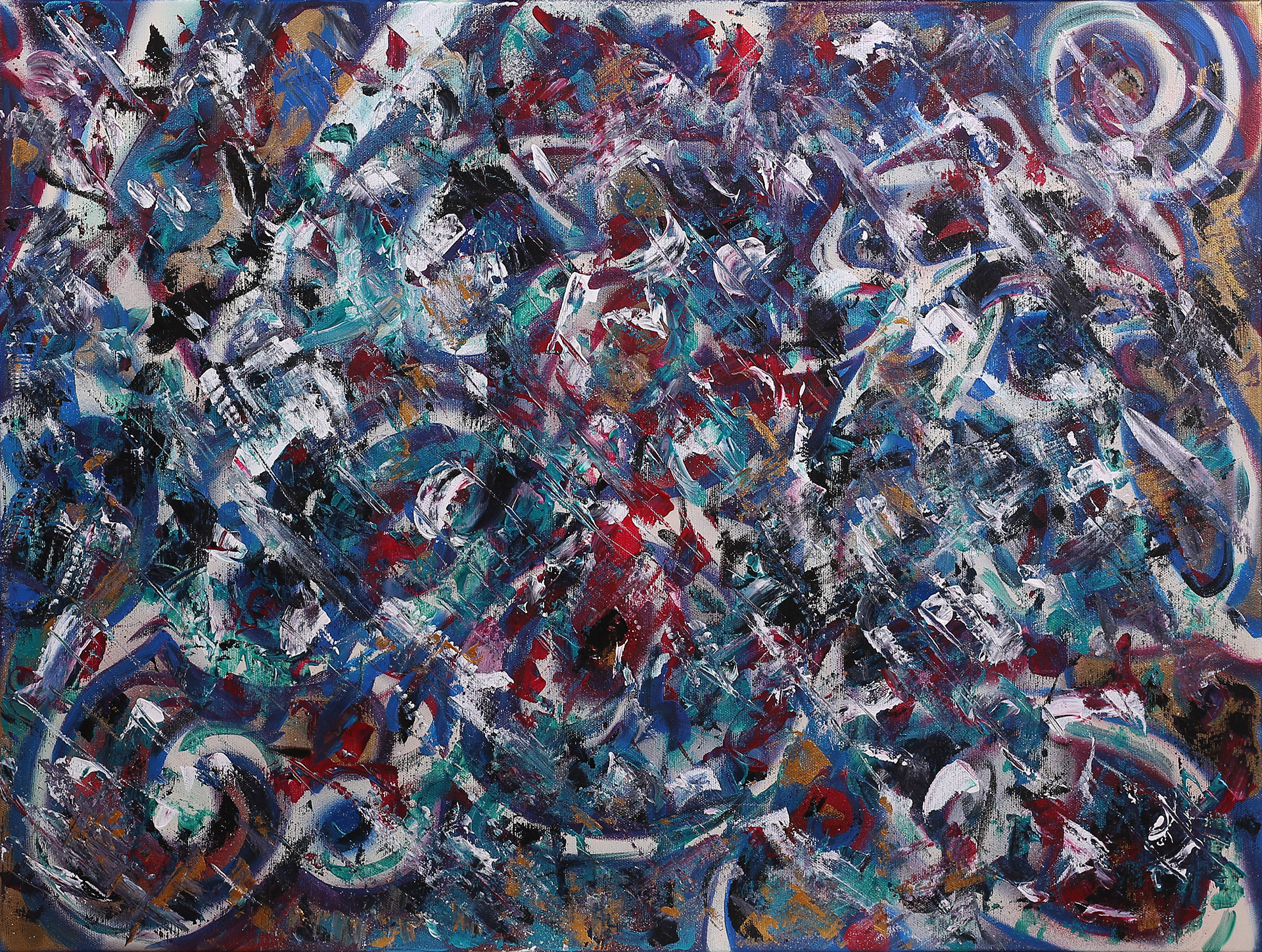 CHAOS BECOMES ORDER Acrylic on canvas Size: 60 x 80 cm Year: 2018