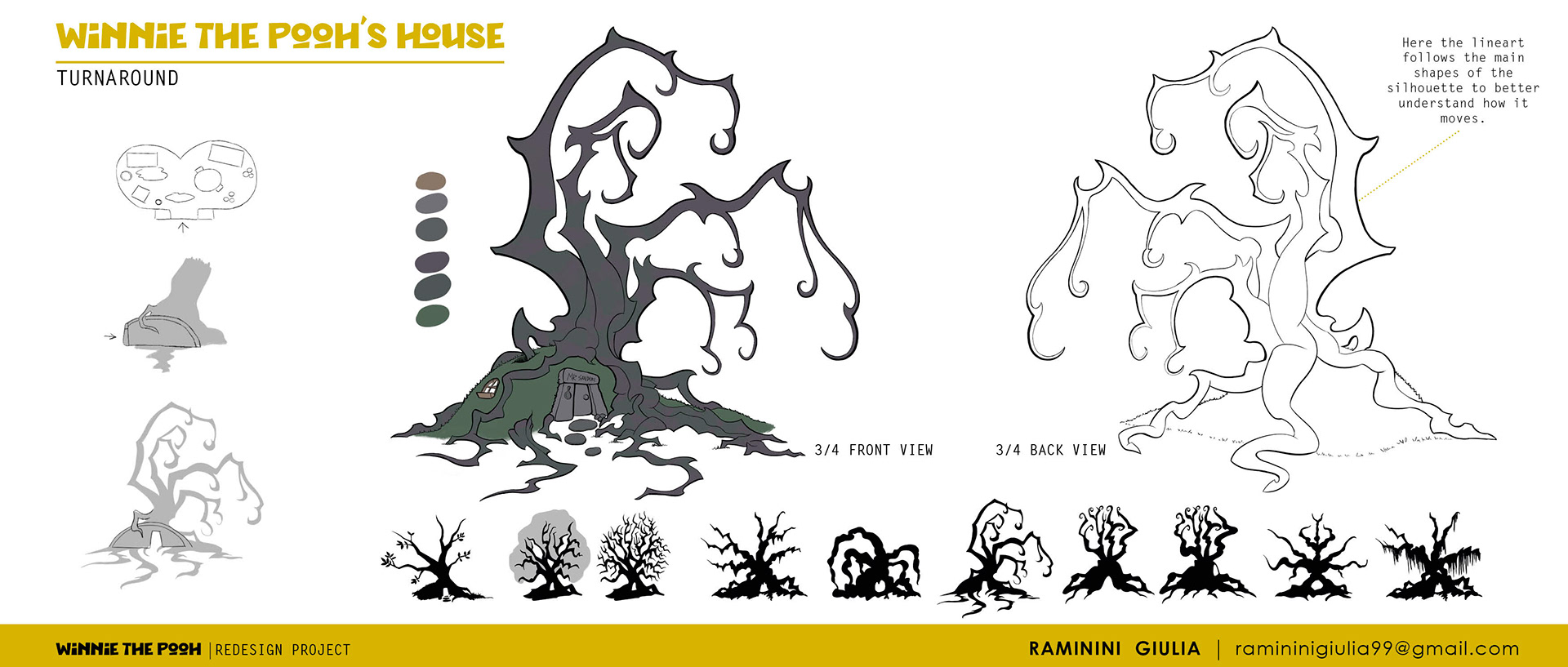 New Winnie The Pooh's House Turnaround and Color Palette Background Design- The New Adventures of Winnie The Pooh Redesign Project by Giulia Raminini