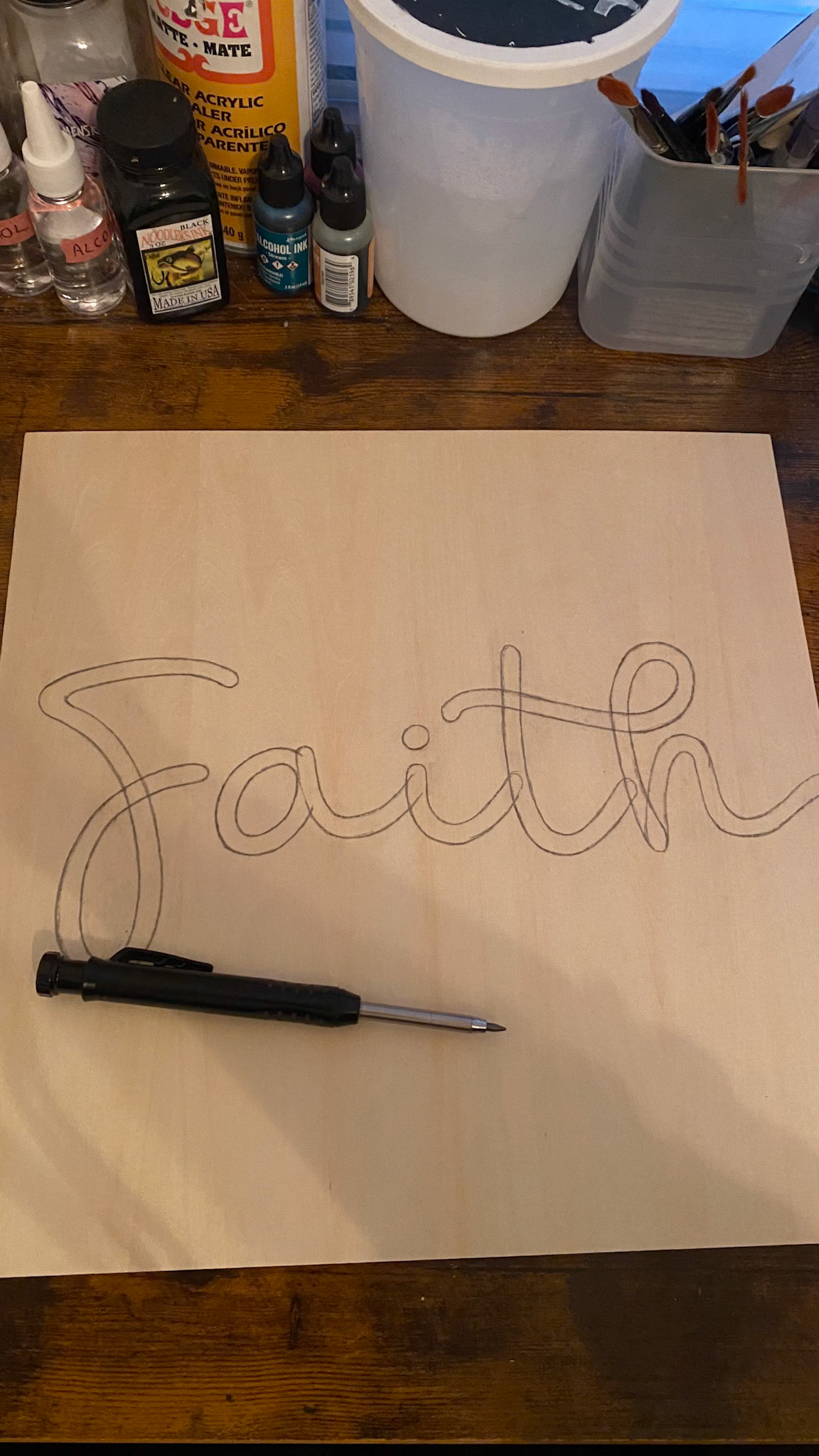 pencil hand lettering