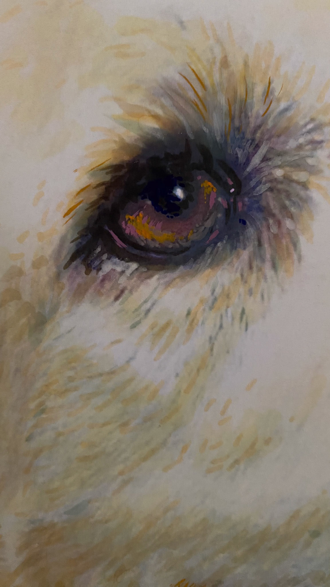 hand painted ink and acrylic