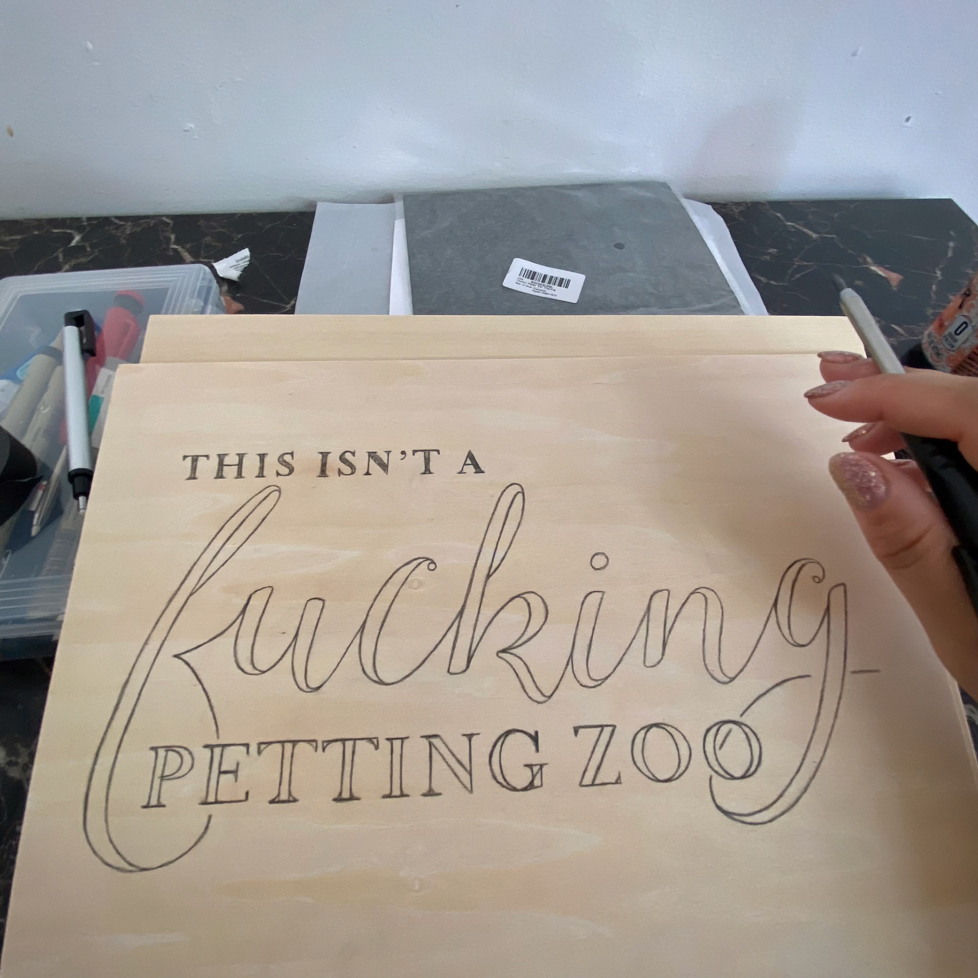 pencil hand lettering
