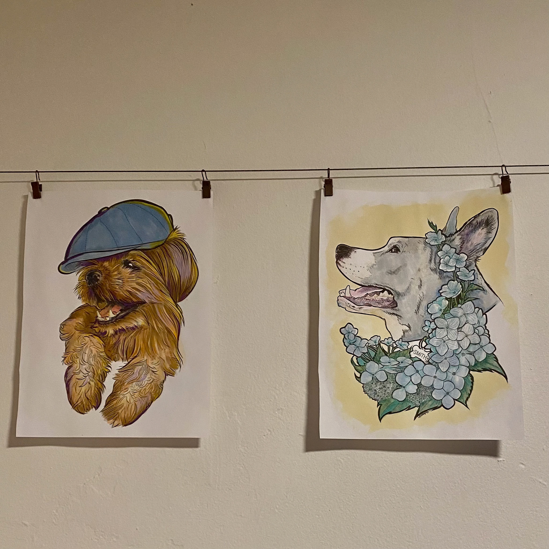 digital ink, printed, hand colored