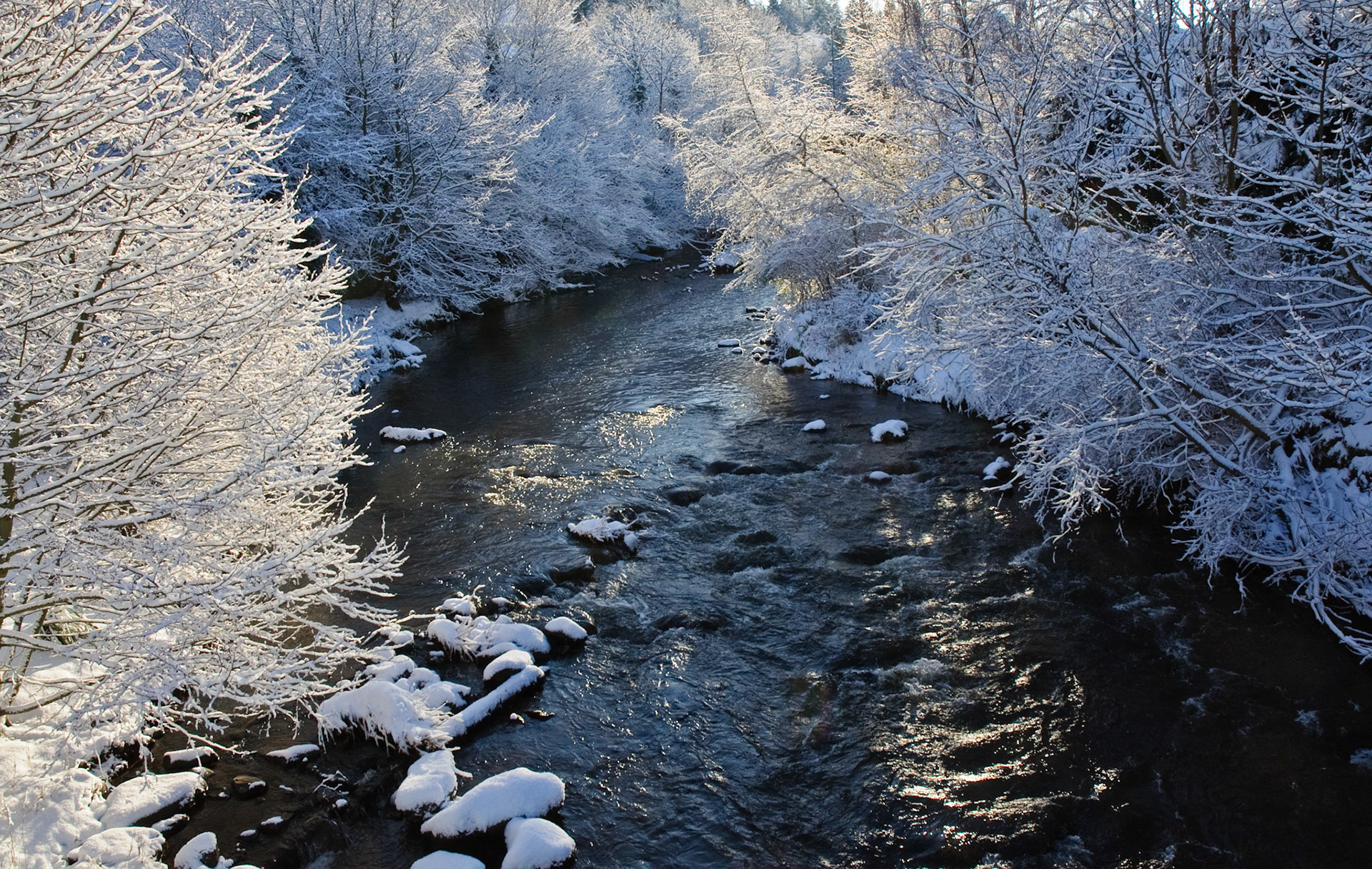 River North Esk in winter, Lasswade, Midlothian, 2010