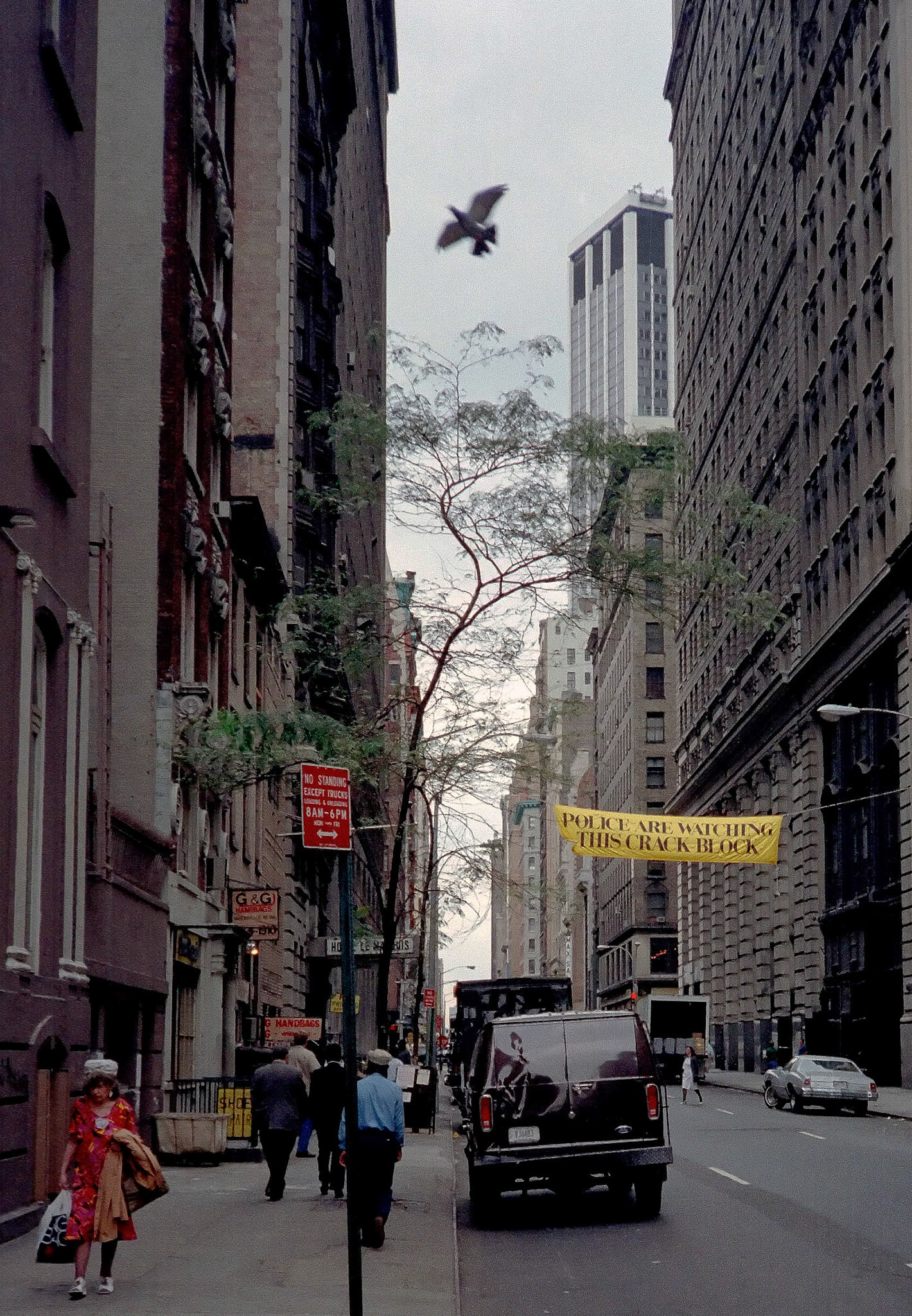 "Police are watching this crack block", New York, 1988