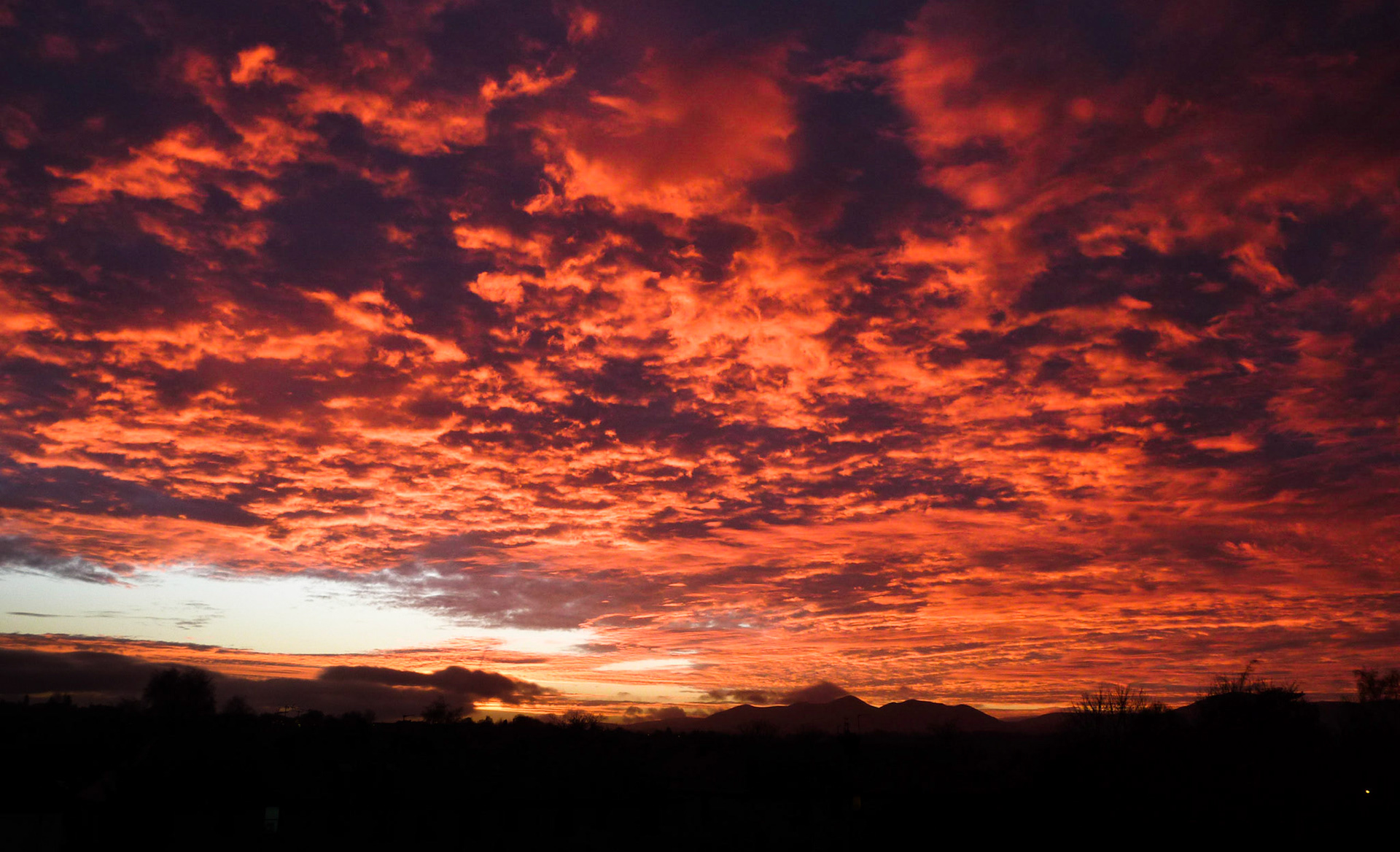 Sunset over the Pentland Hills, Midlothian, 2013