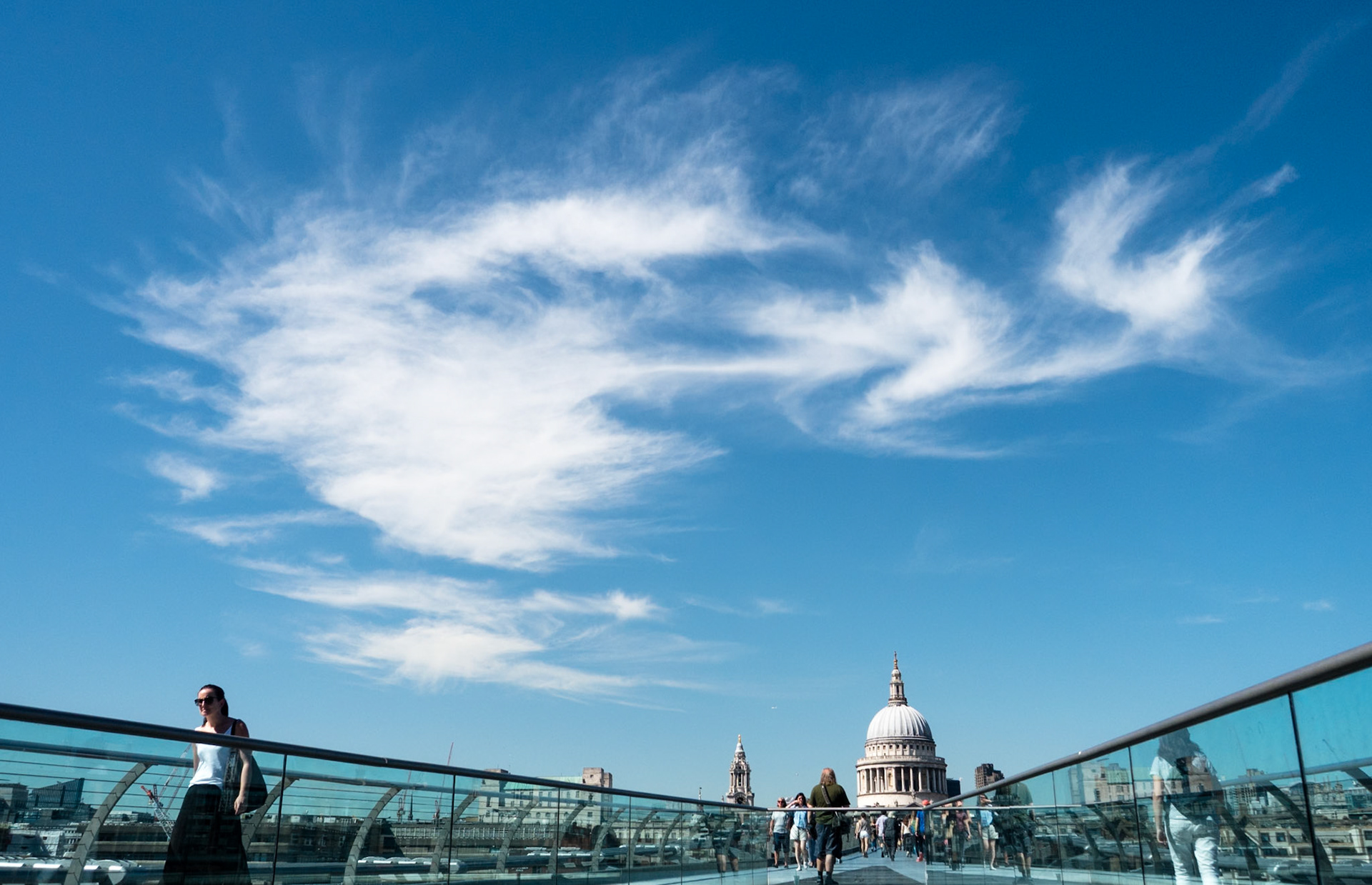 Millennium Bridge and St. Paul's Cathedral, London, 2016