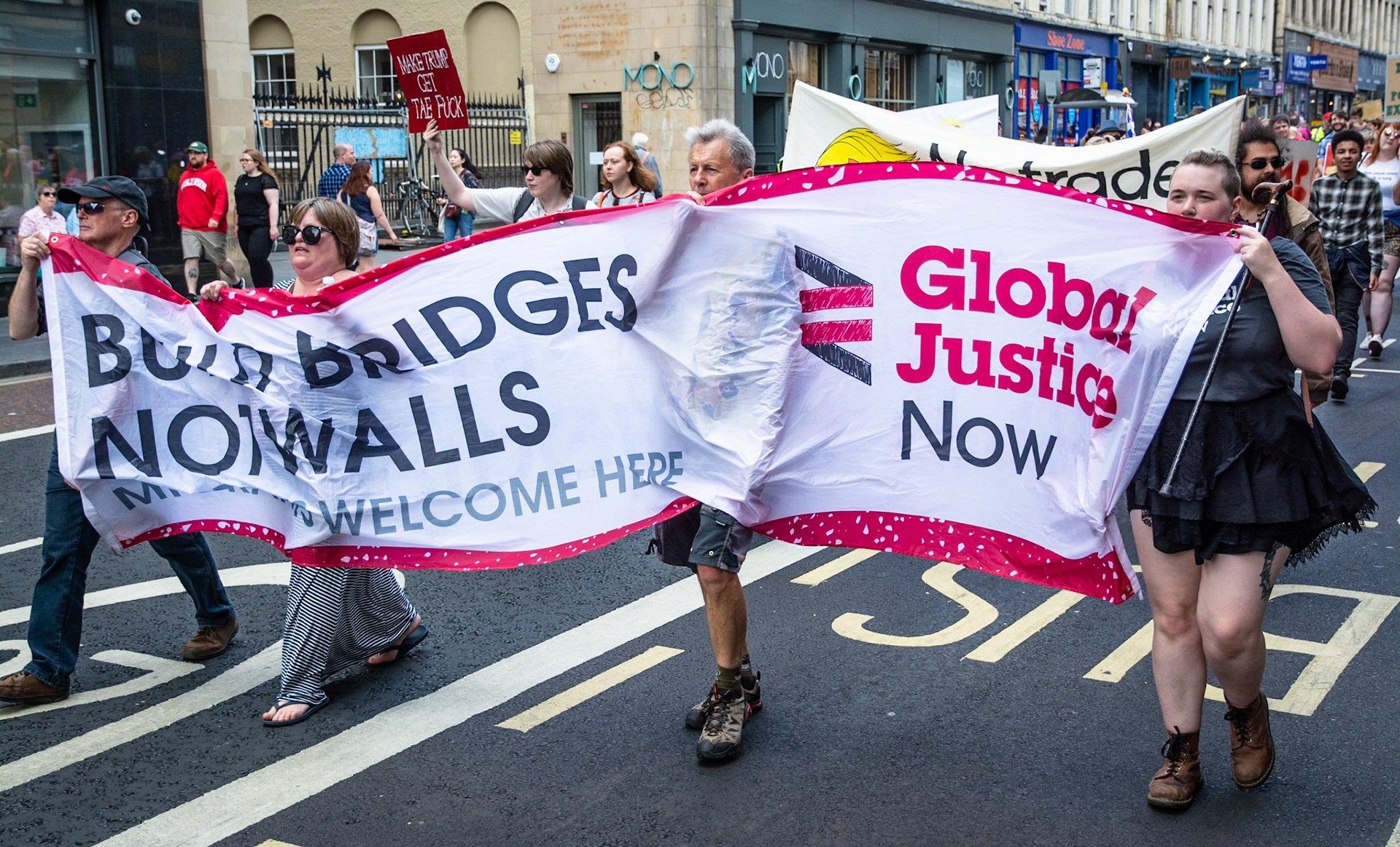 Protest March and Rally Against President Donald Trump, Edinburgh, 2018