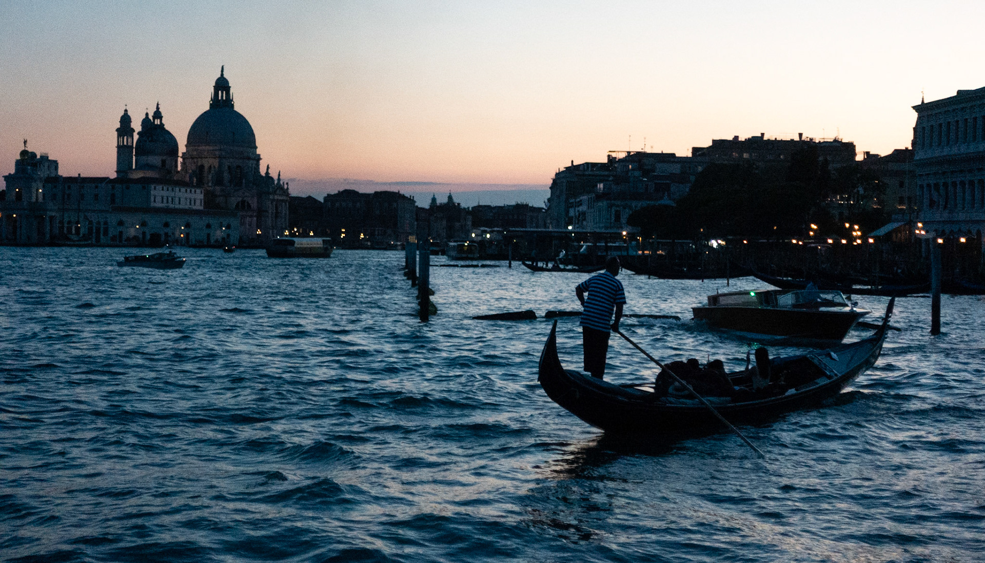Gondolas on the Grand Canal, Venice, 2019