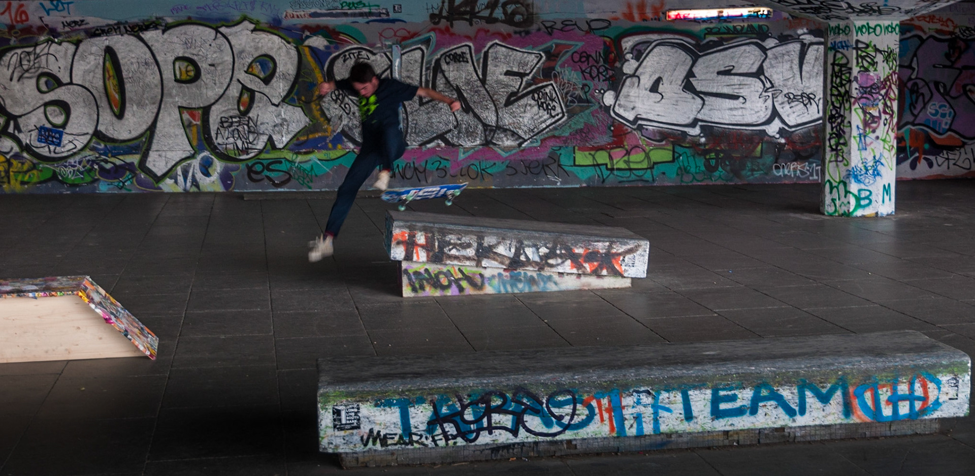 Skateboarder, South Bank, London, 2014