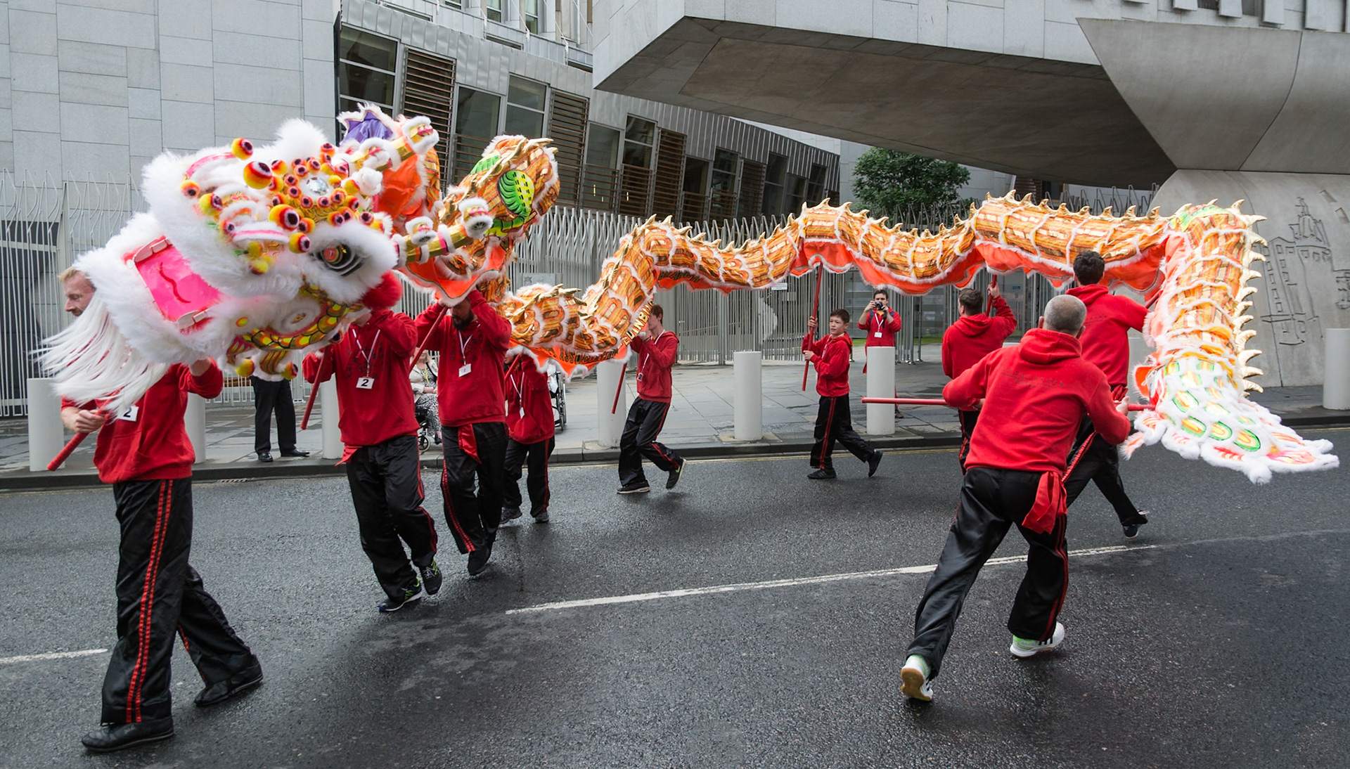 Chinese Dragon Dancers, Celebrations for the Opening of the Fifth Session of the Scottish Parliament, Edinburgh, 2016