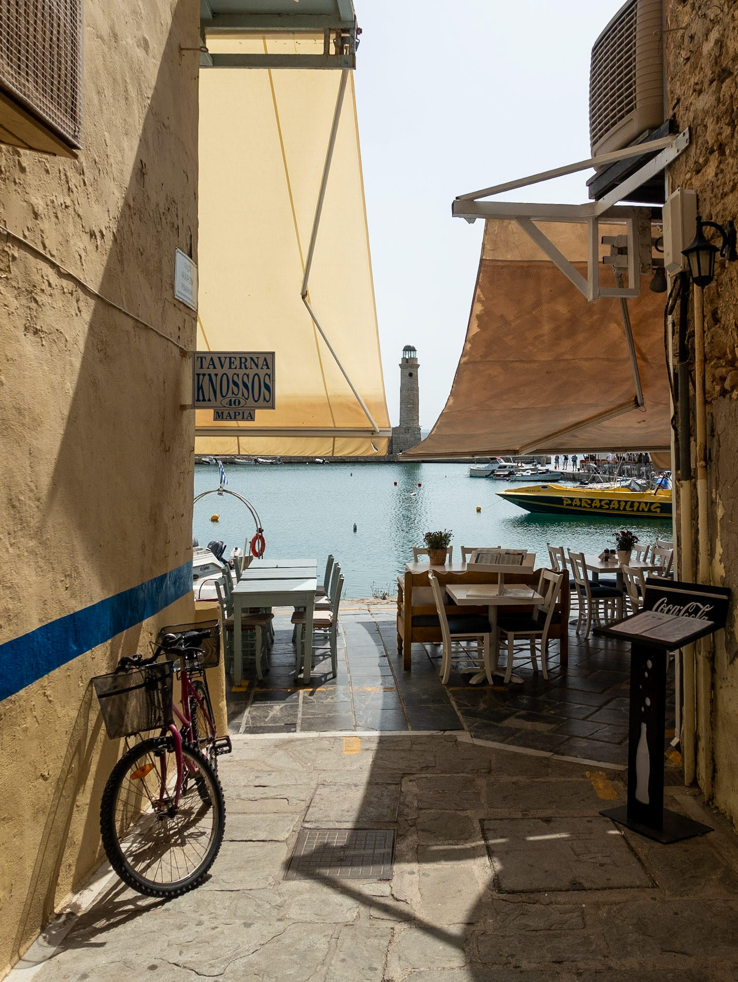 Taverna Knossos, Venetian Harbour, Rethymnon Crete, 2018