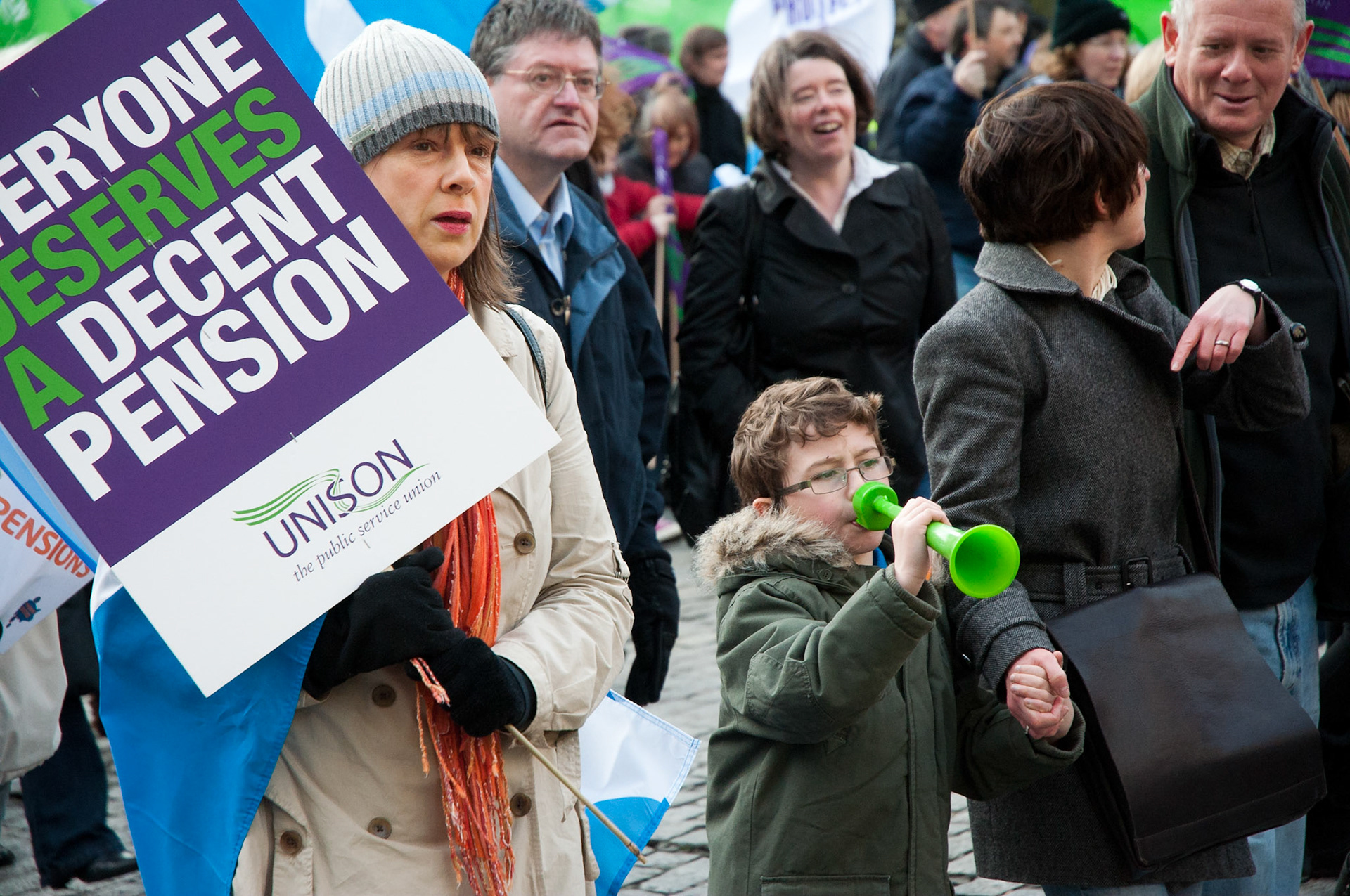 Protest march, STUC Day of Action for Pensions Justice, Edinburgh, 2011