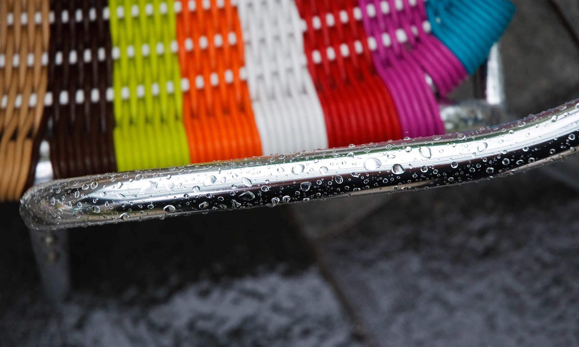 Cafe chair in the rain, Edinburgh, 2009