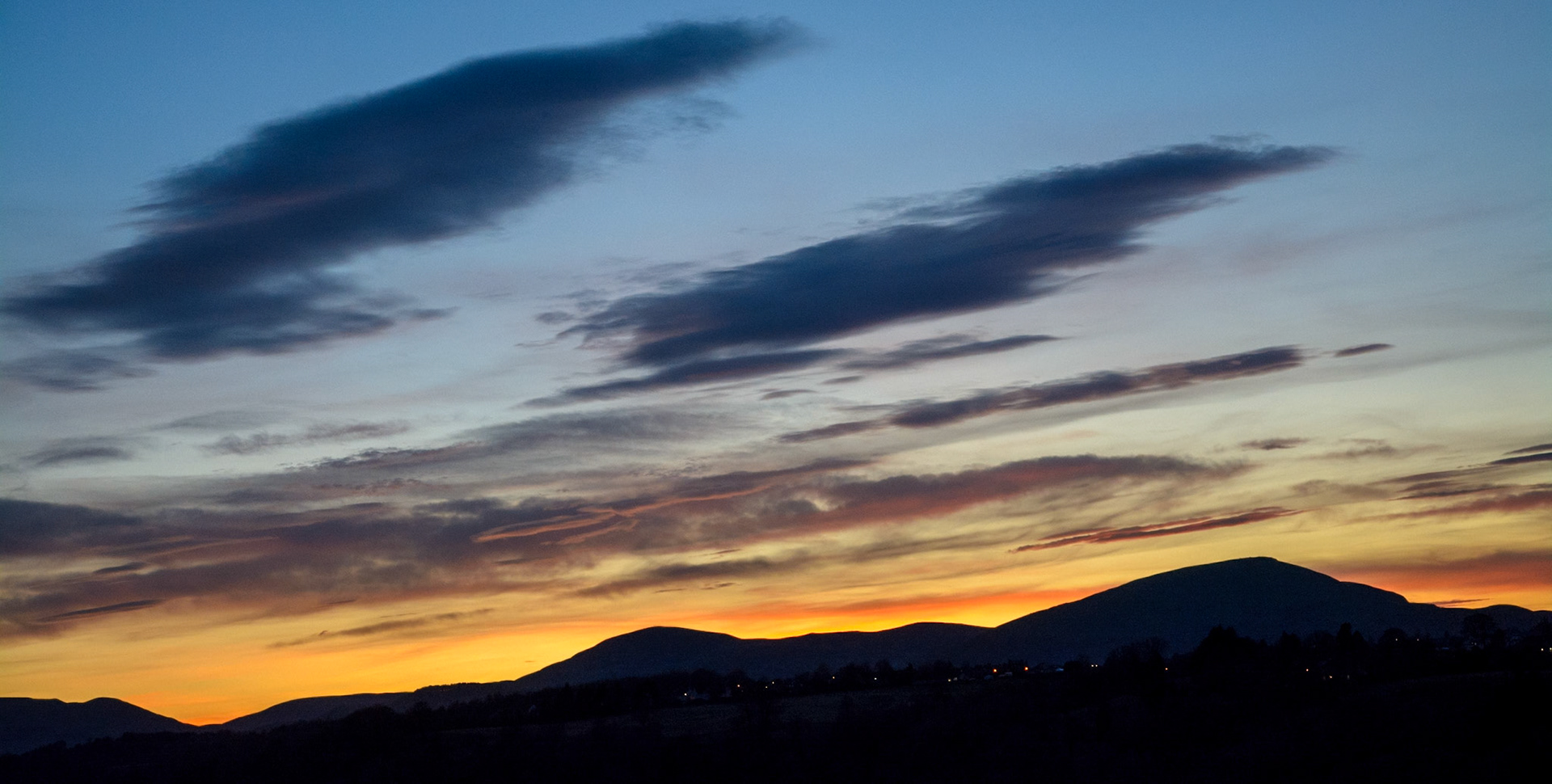 Sunset over the Pentland Hills, 2021