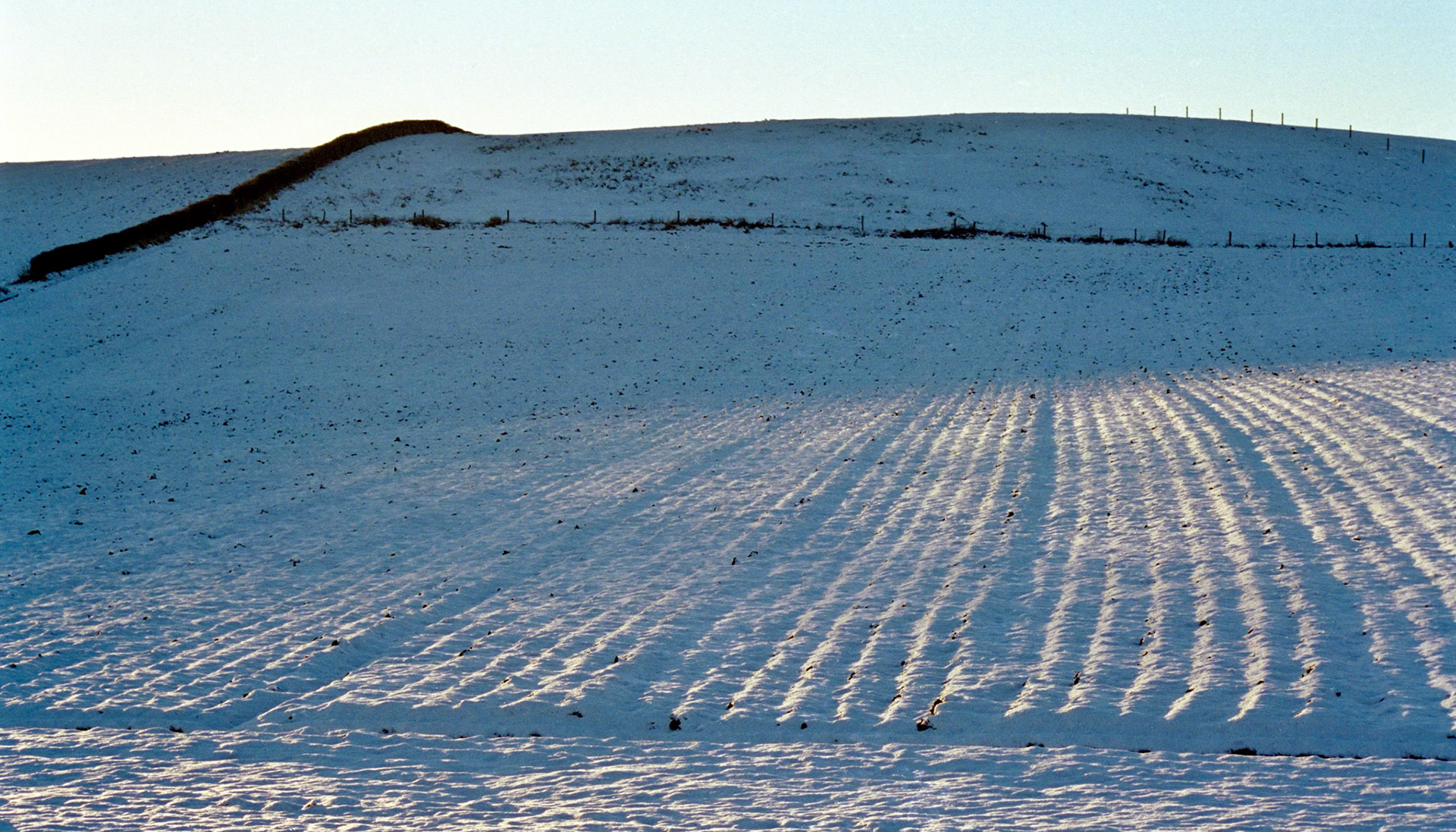 Ploughed field in snow, Lasswade Road, Midlothian, 2001