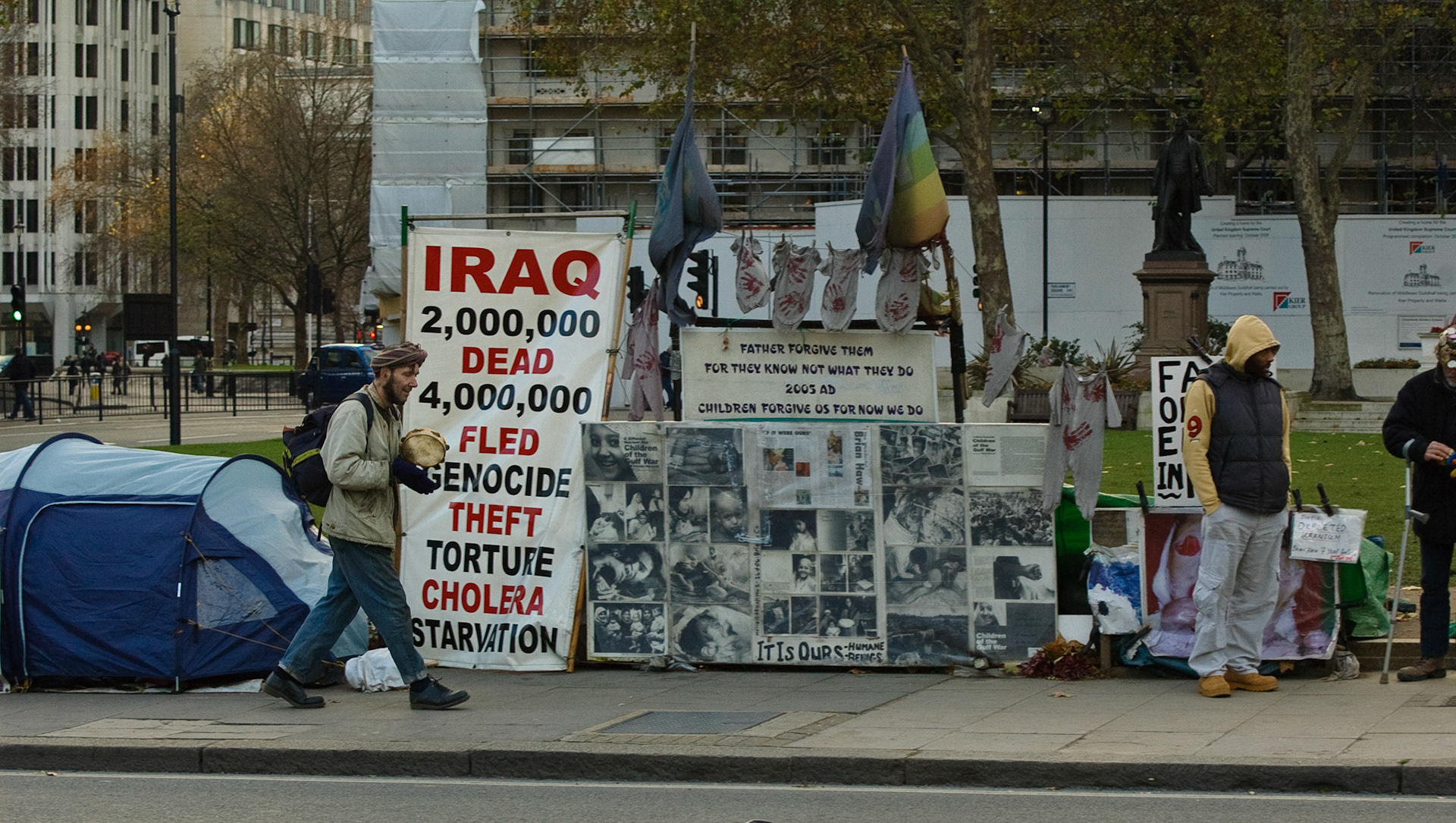 Iraq war protest, Parliament Square, London, 2008