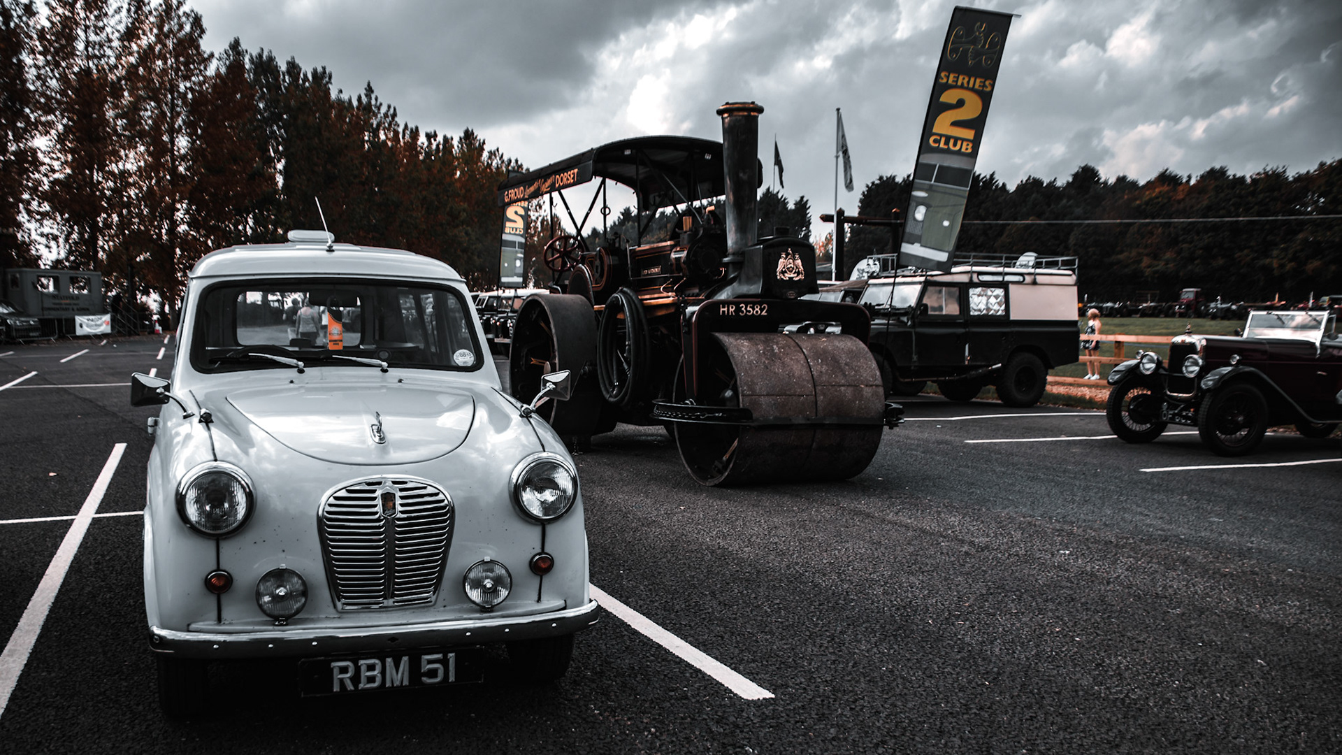 Austin A30 van conversion RBM51 at Statfold Road, Rail and Ale