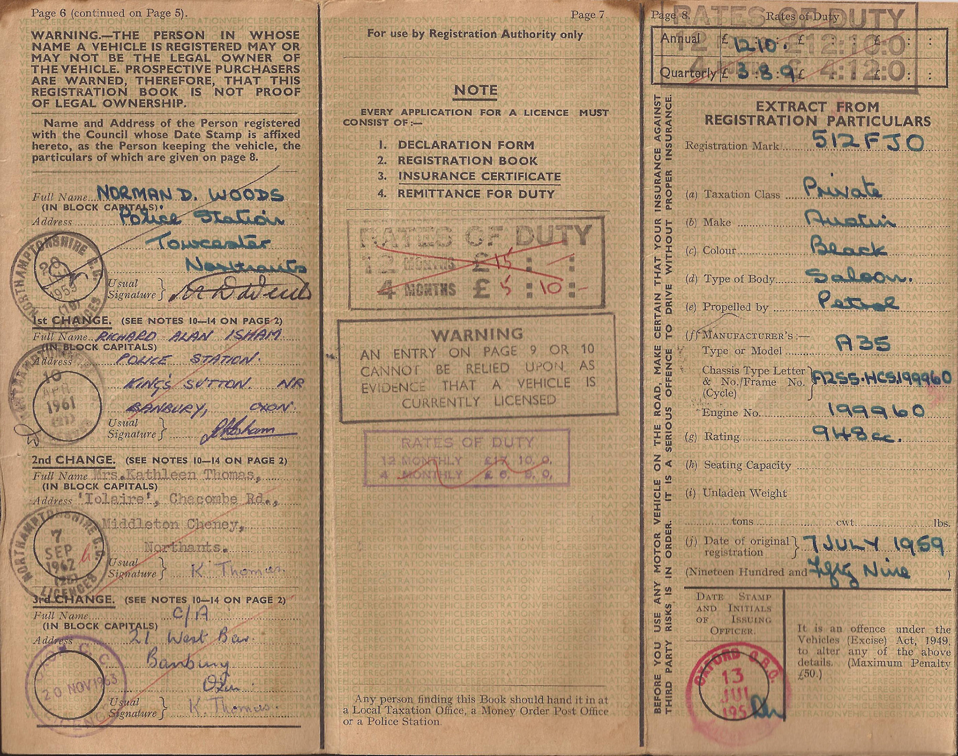 Percys log book