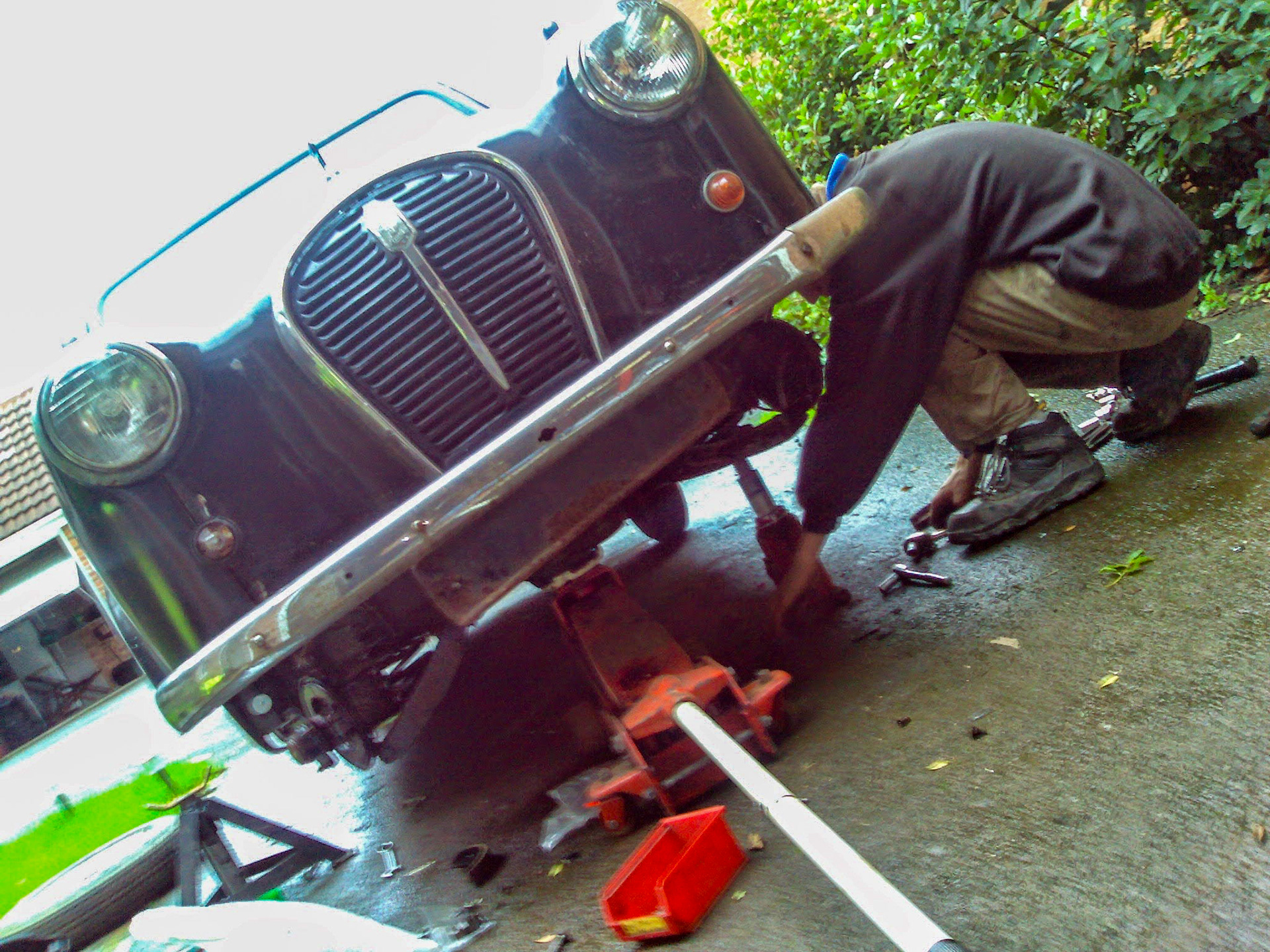 Matt working on Percy