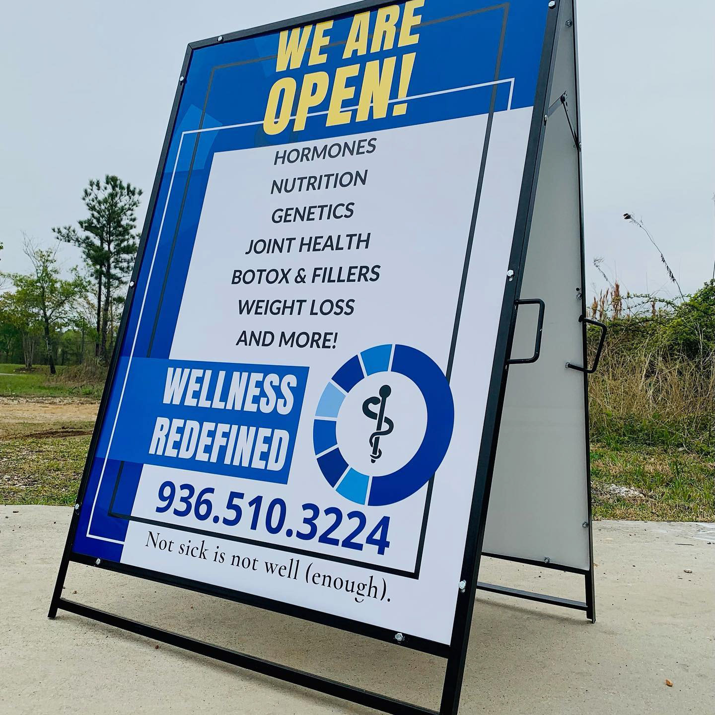 A-frame signs created for Optimus Health