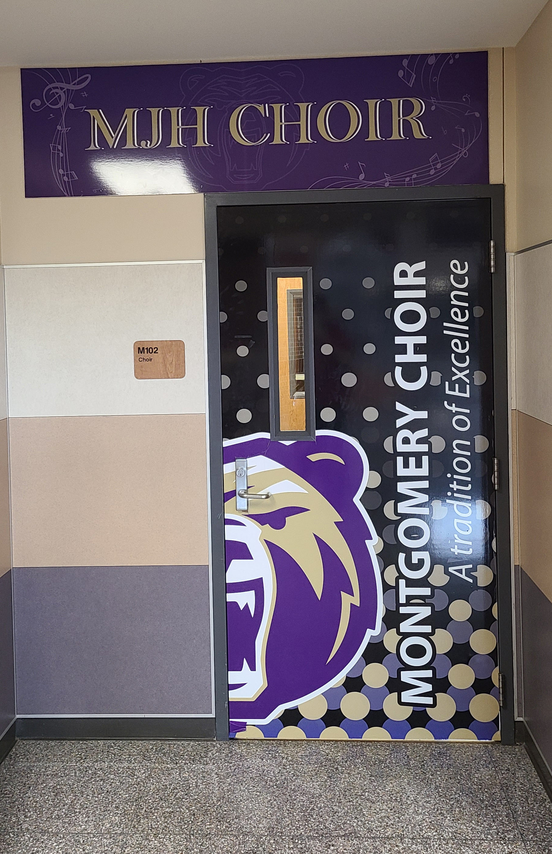 Vinyl door covering for the choir door