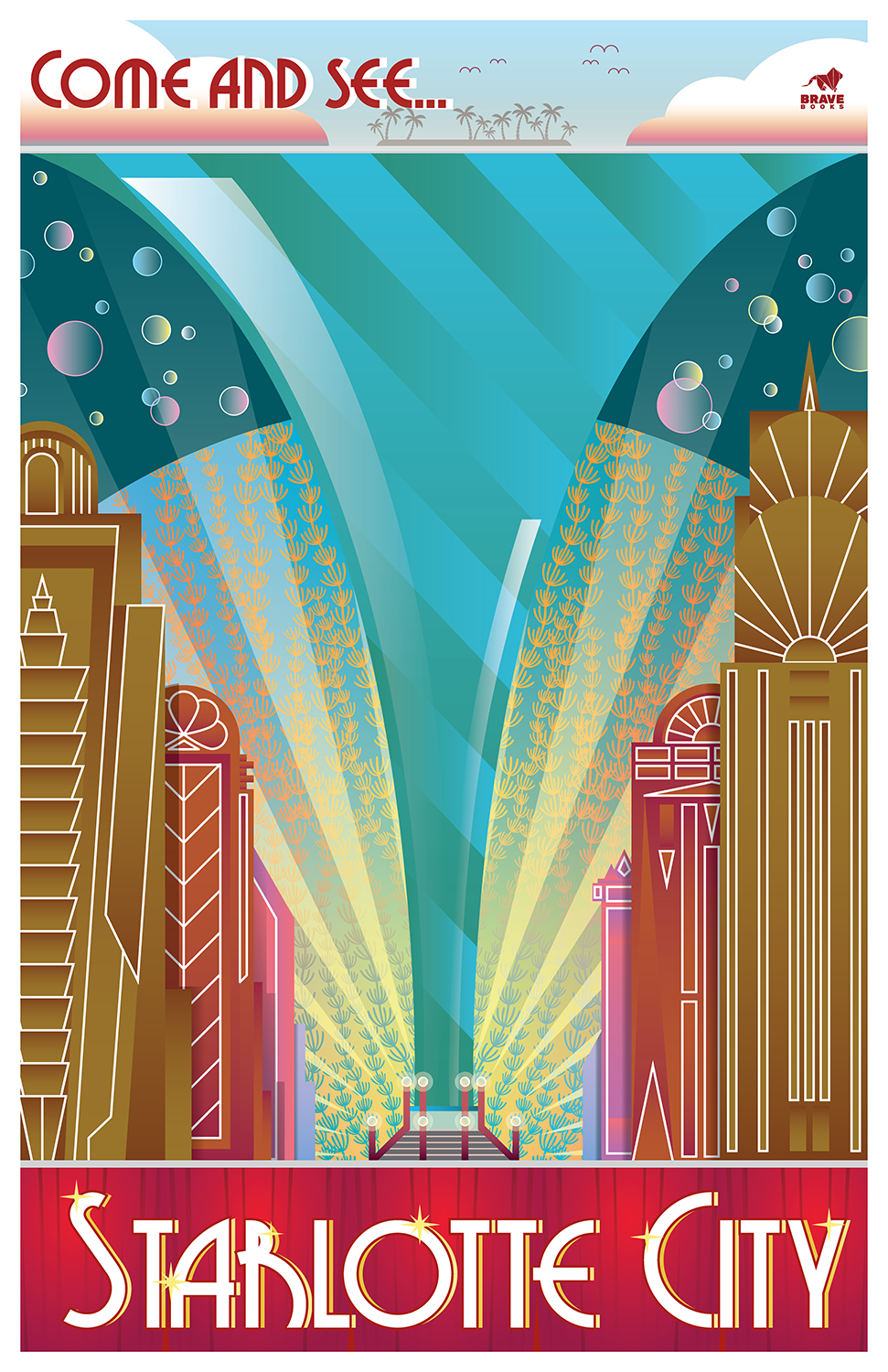 A vibrant underwater metropolis home to a variety of shows