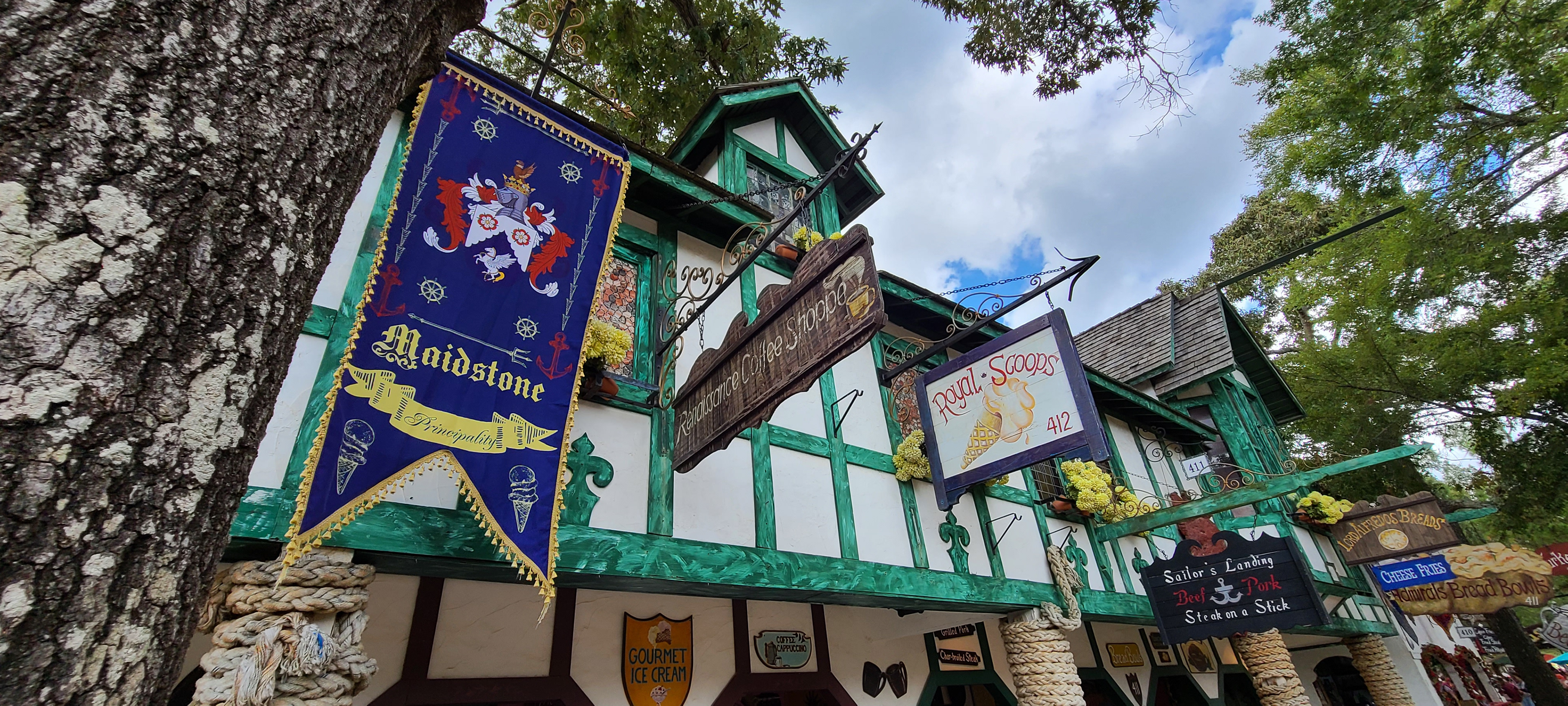 1 of 8 Nautical banners created for the Captain's Galley food area