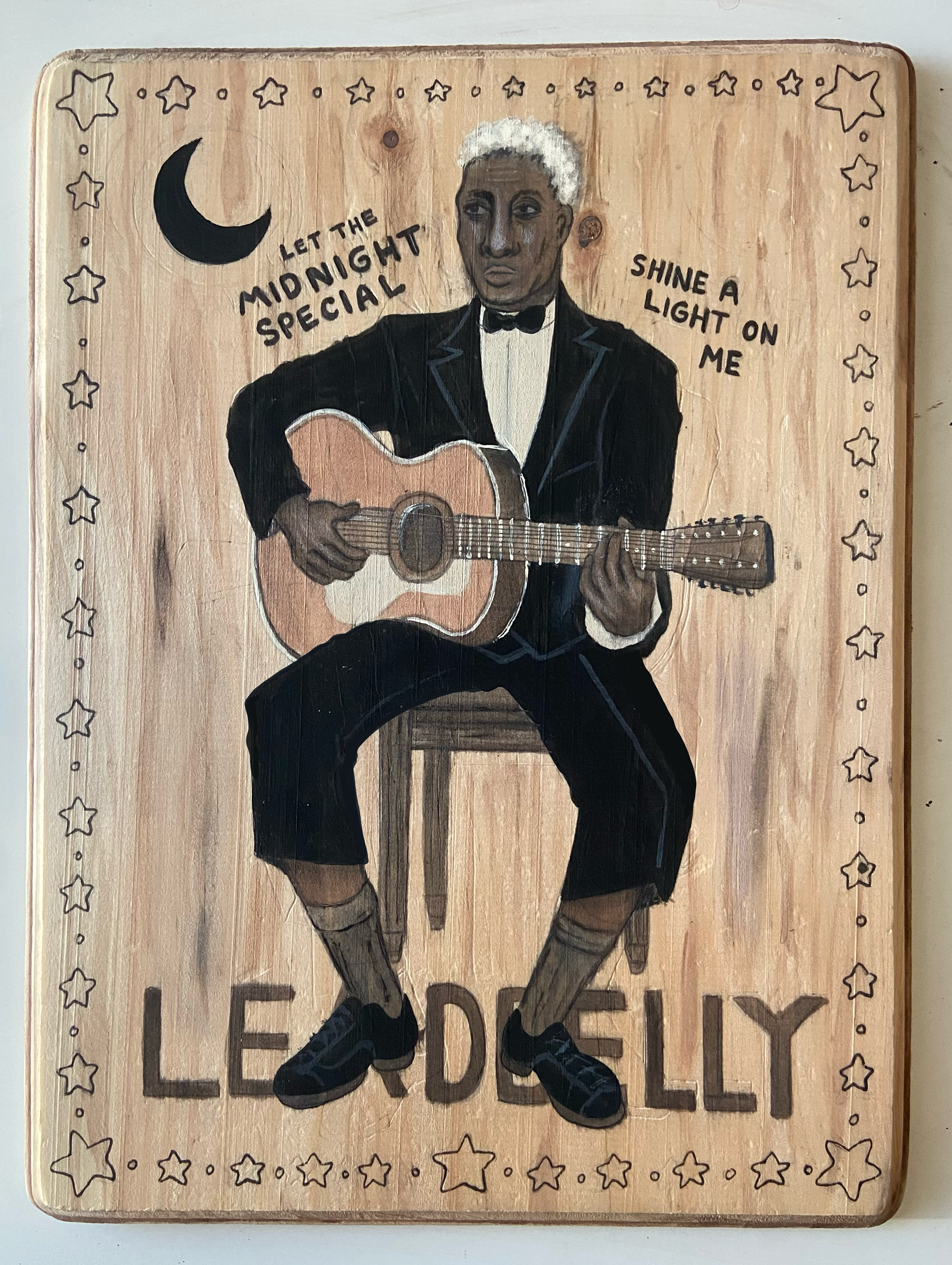 Leadbelly - acrylic on wood 2023