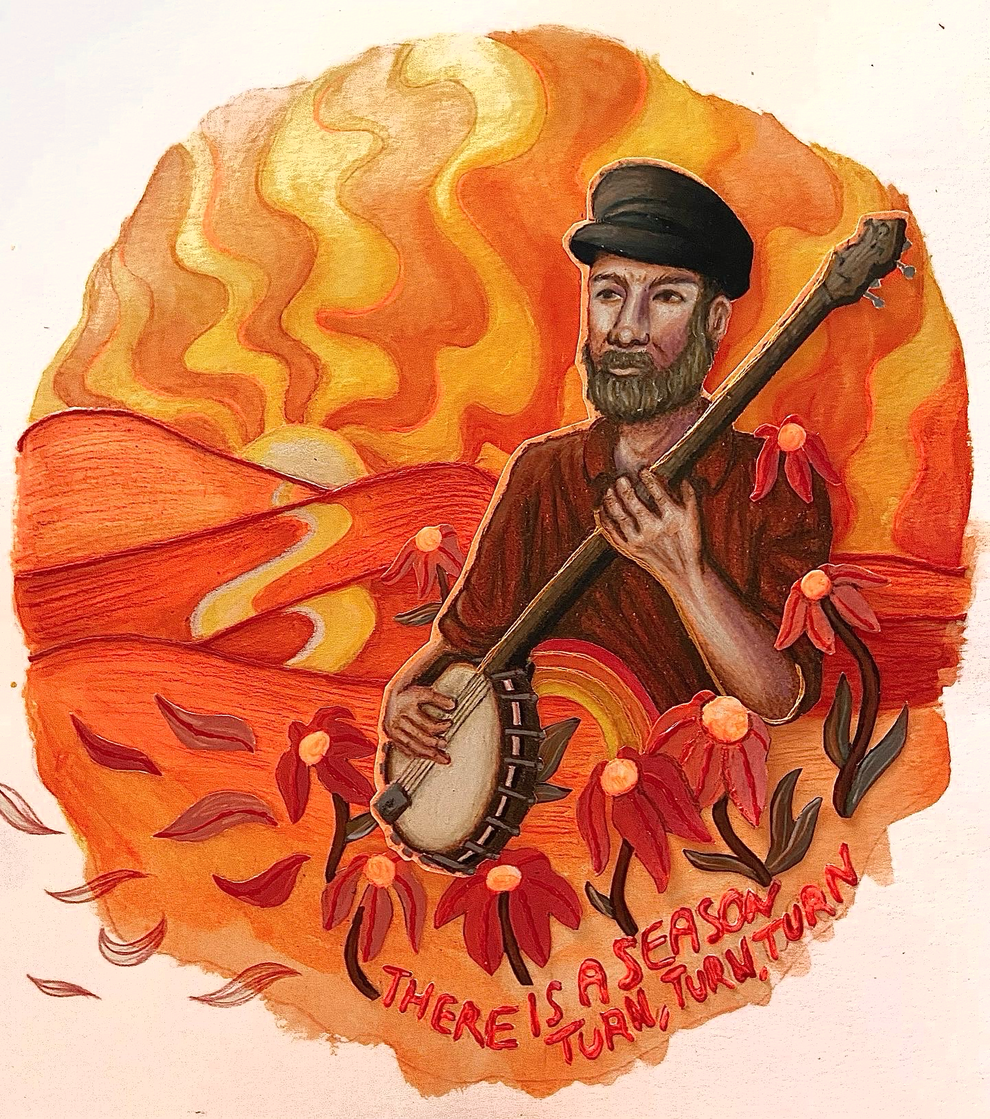 Pete Seeger - mix media 2023