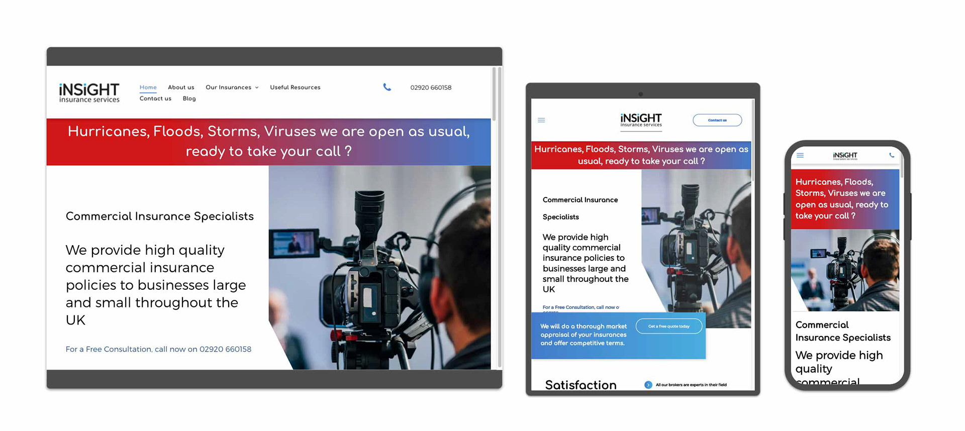 Insight Insurance Services website by The Mini Media Company Elida Fidler 