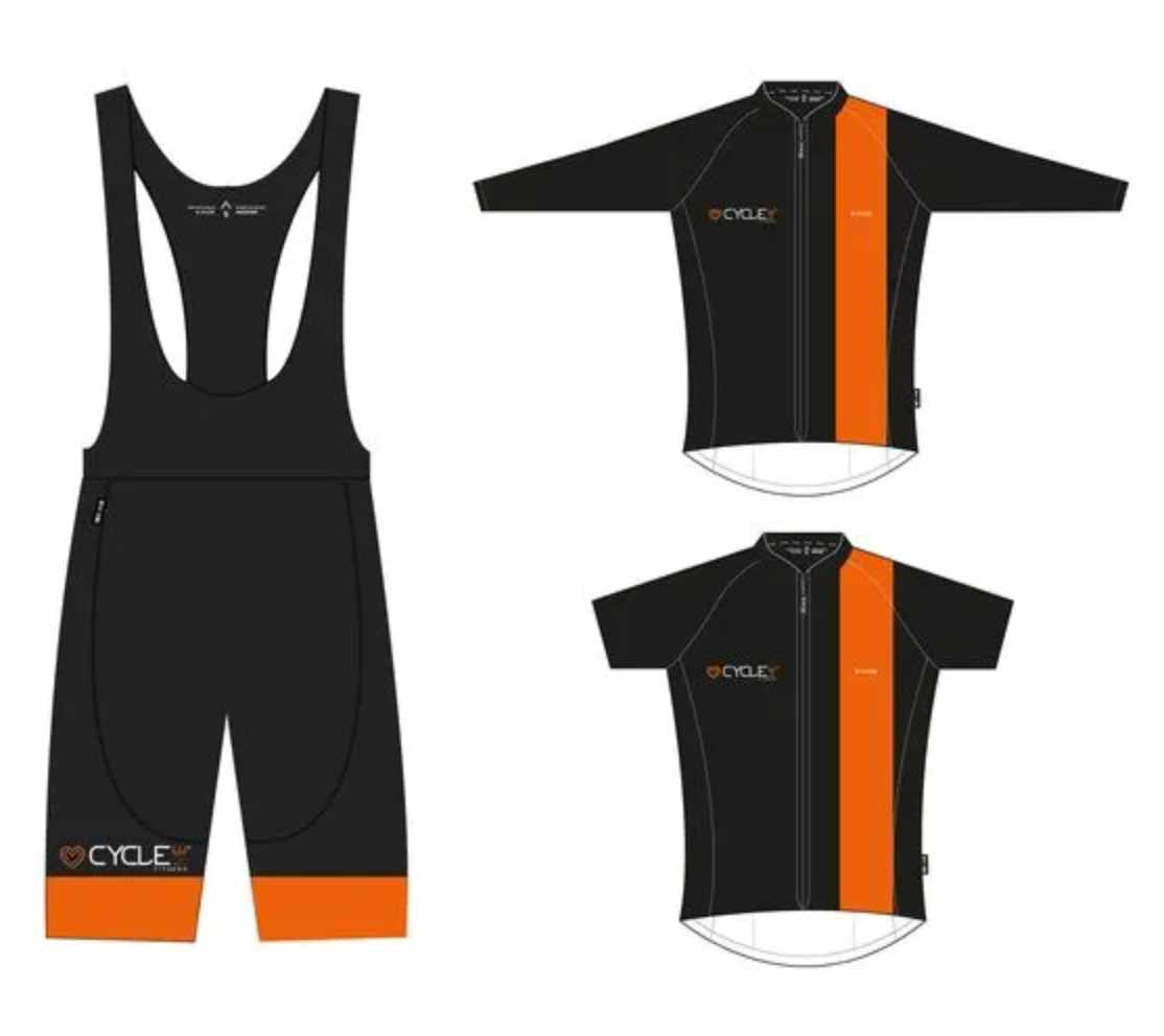 Cycling bib shorts, bib and jersey