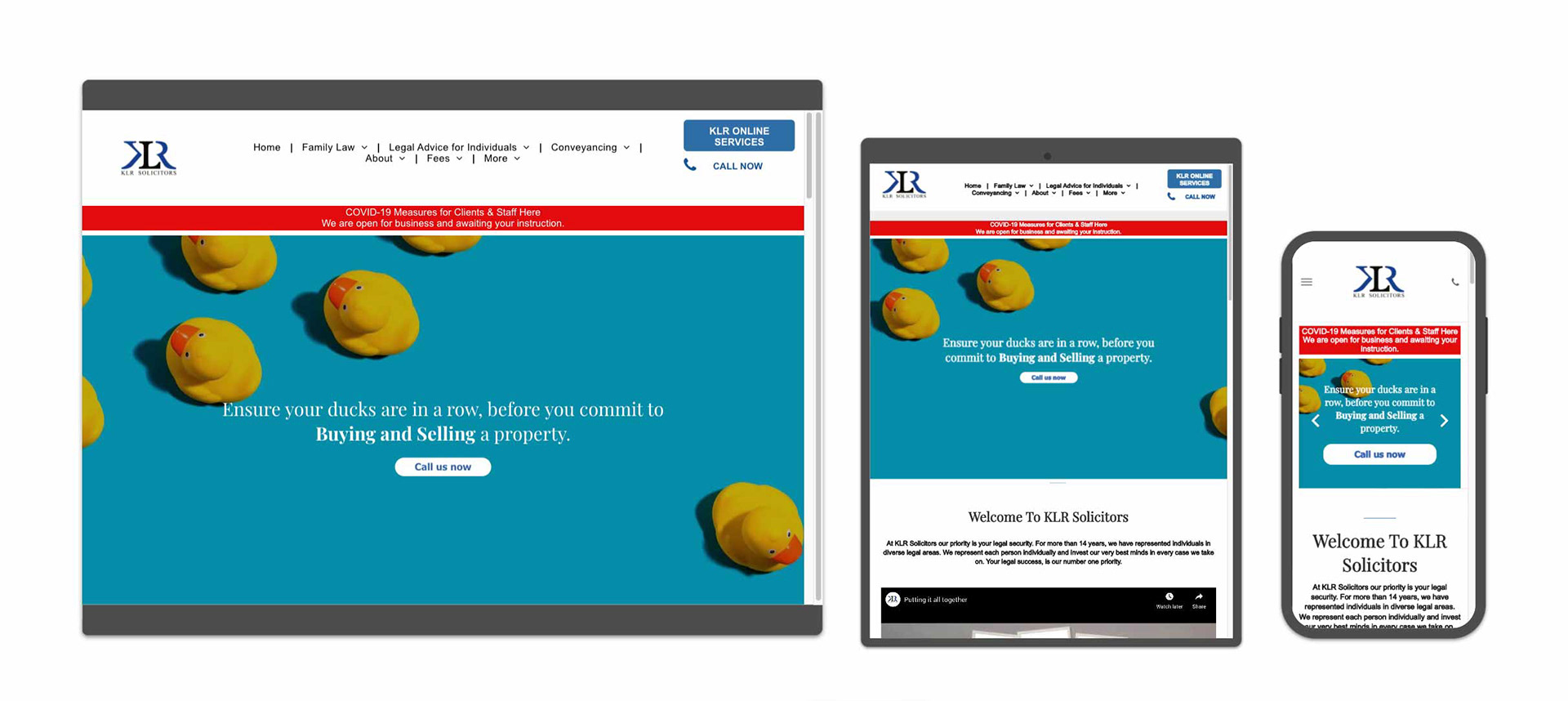 KLR Solicitors web design by The Mini Media Company Elida Fidler 