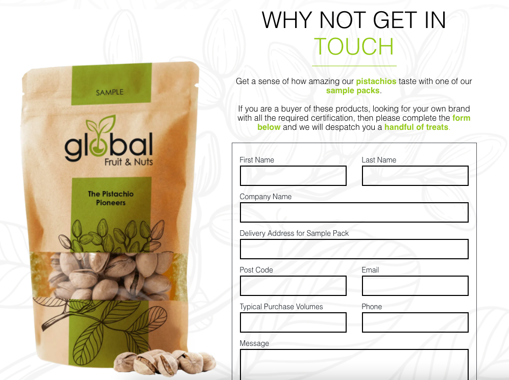 Global Fruit and Nuts Branding, Packaging, Website and Content